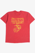 Vintage U.S. Marines "When It Absolutely... Has To Be Destroyed Overnight!" T-Shirt (1990s)