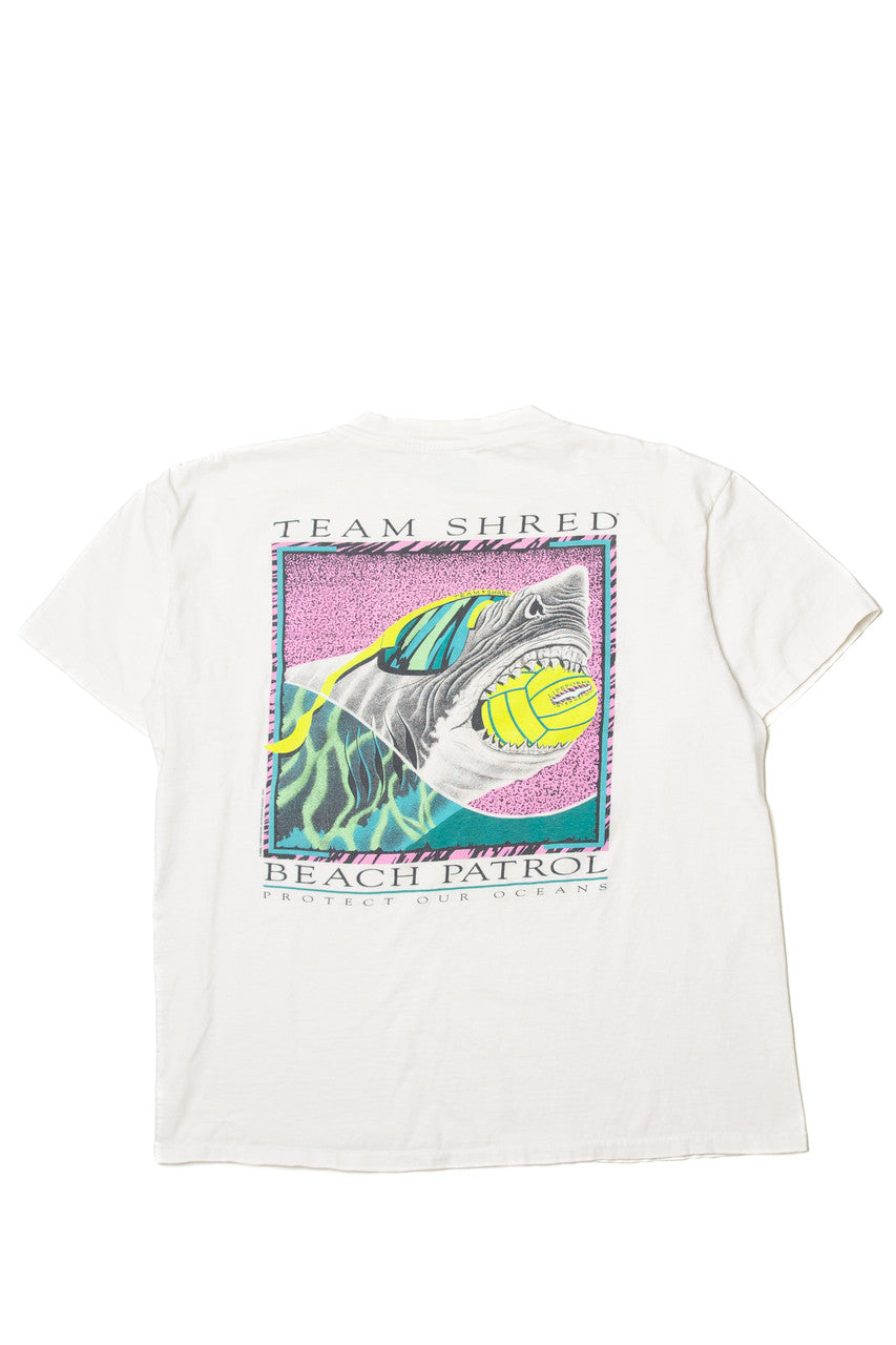 Vintage 'Lifeforms Team Shred Beach Patrol" Oneita T-Shirt (1990s)