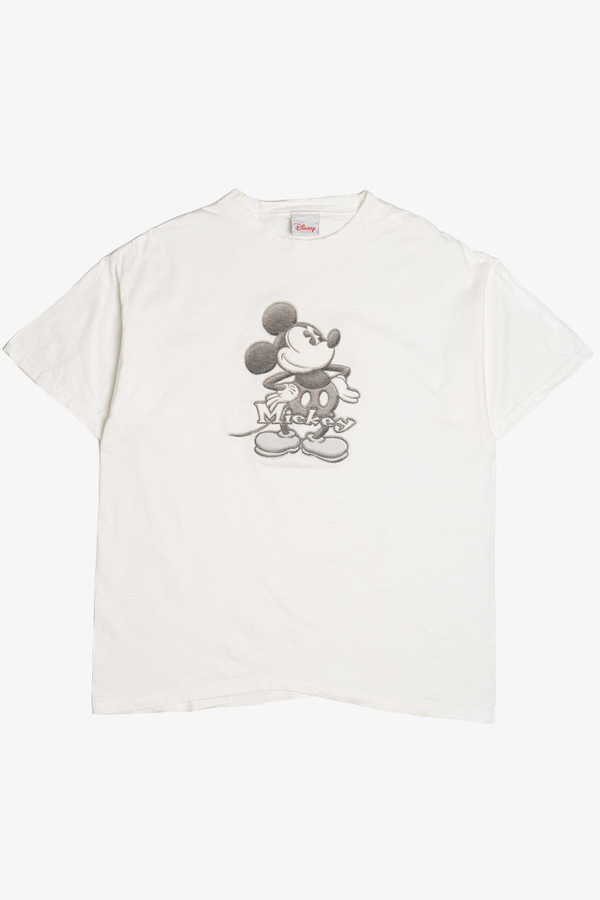 Vintage "Mickey" Mickey Mouse Embossed Print Disney Store T-Shirt (2000s)