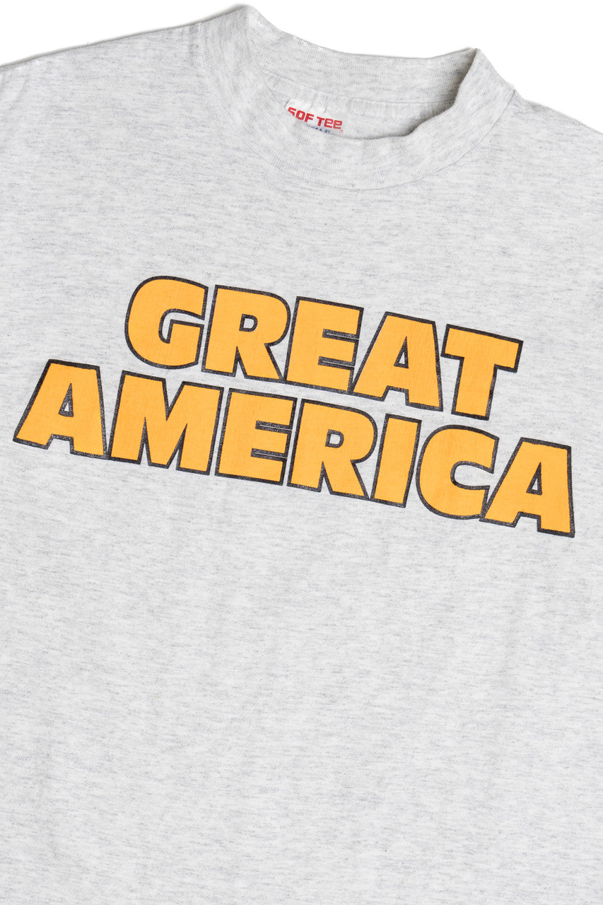 Vintage "Great America" Neon Orange Single Stitch T-Shirt (1990s)