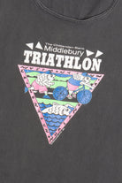 Vintage Fish Graphic Triathlon Faded Black T-Shirt Tank Top (1990s)