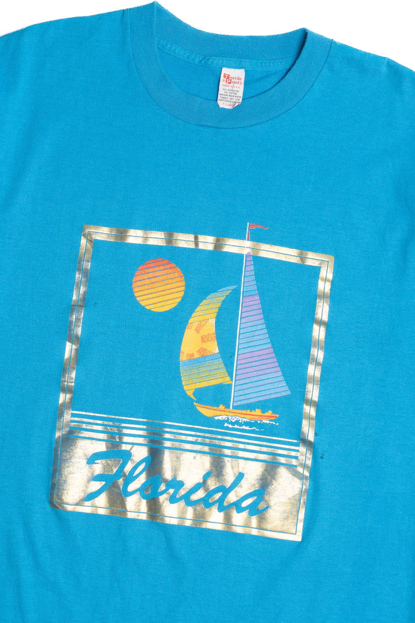 Vintage "Florida" Gold Foil Single Stitch T-Shirt (1990s)