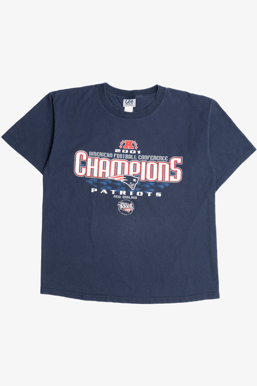 Vintage 2001 AFC Champions Patriots NFL Lee Sport T-Shirt (2000s)