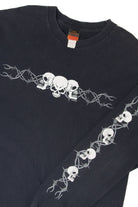 Hot Leather Skull And Barbed Wire Long Sleeve T-Shirt