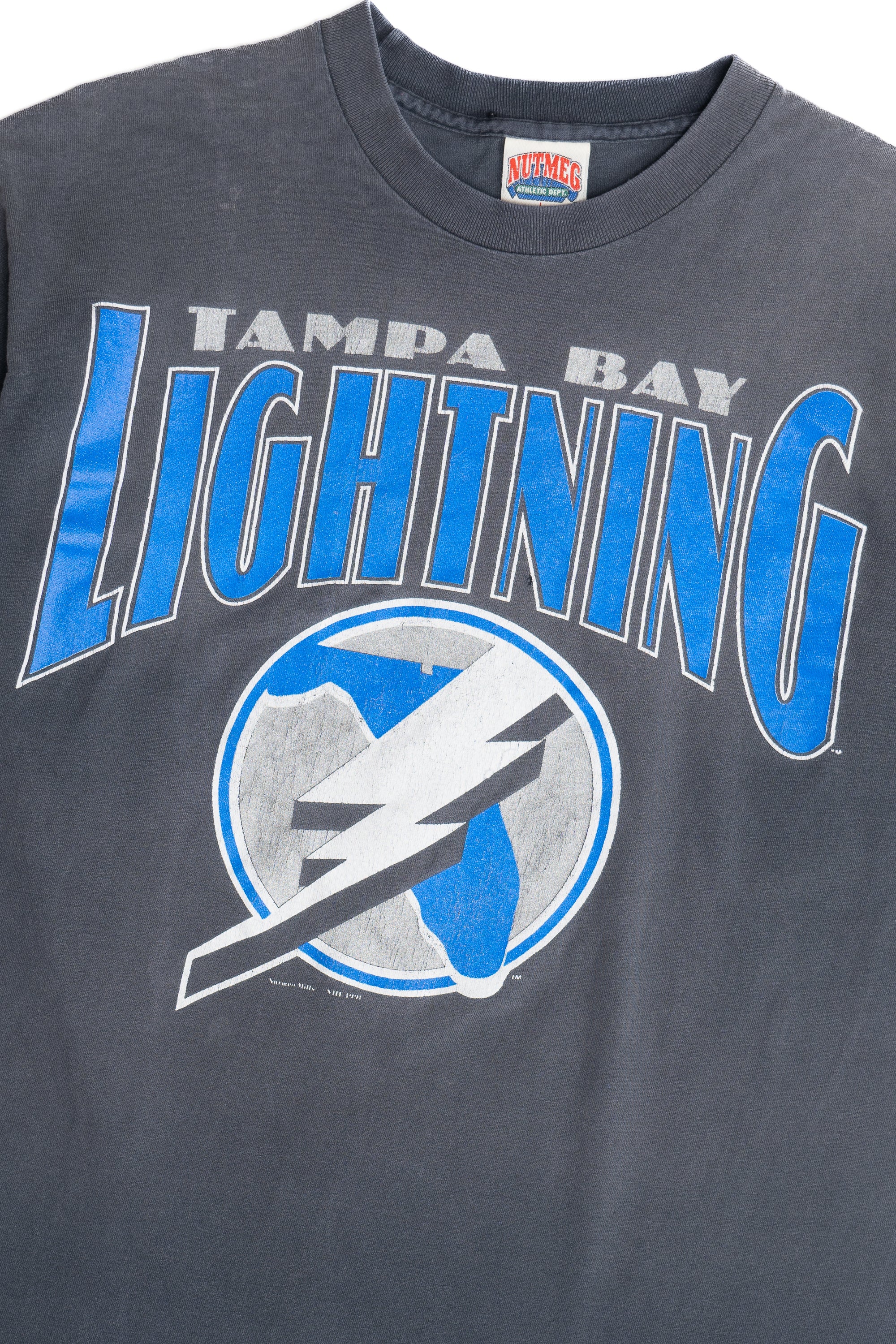 Vintage Distressed NHL Tampa Bay Lightning Single Stitch T-Shirt (1990s)