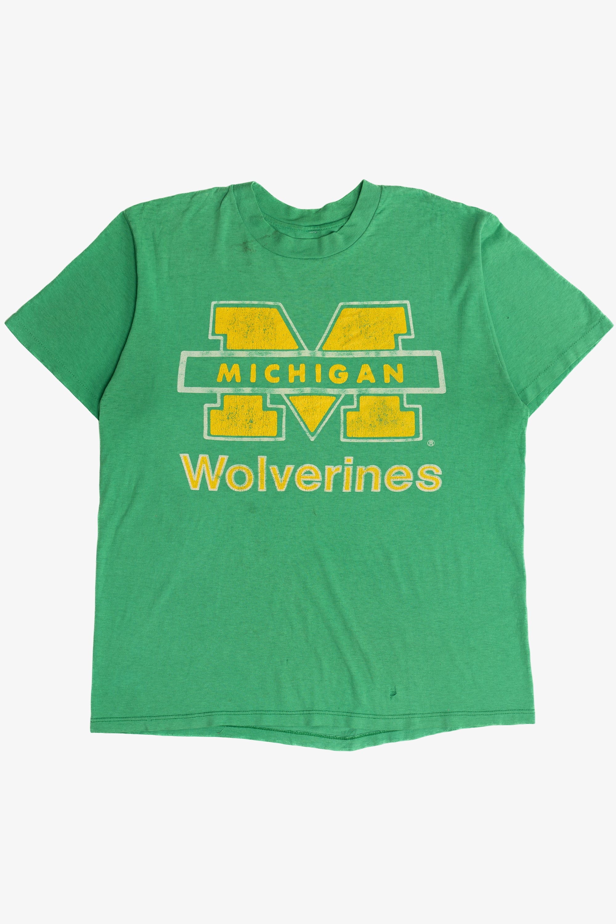 Vintage Distressed Michigan Wolverines Paper Thin Single Stitch T-Shirt (1980s)