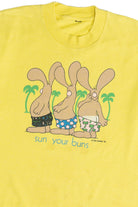 Vintage "Sun Your Buns" Bunny Paper Thin Single Stitch T-Shirt (1980s)