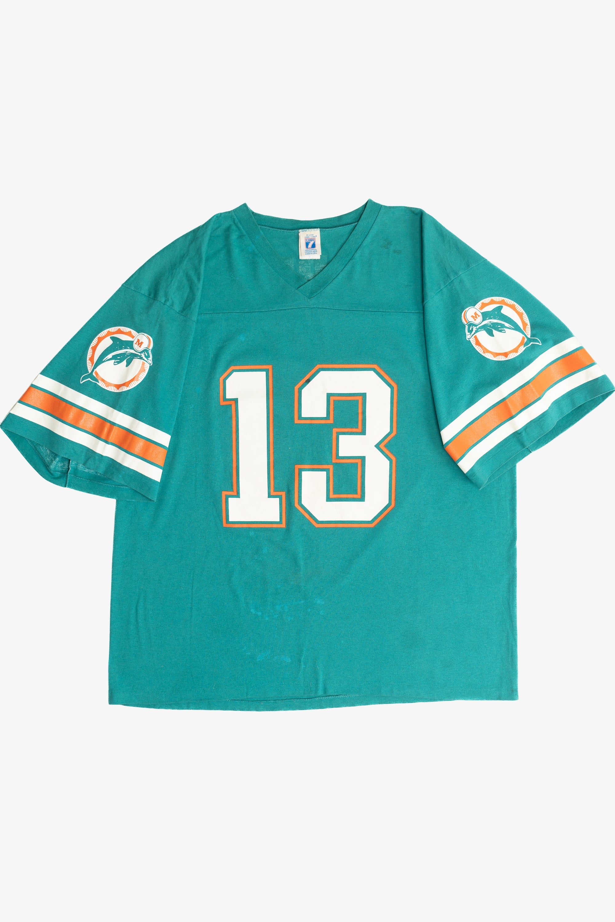 Vintage Miami Dolphins Dan Marino 13 Logo 7 T-Shirt Jersey (1980s)