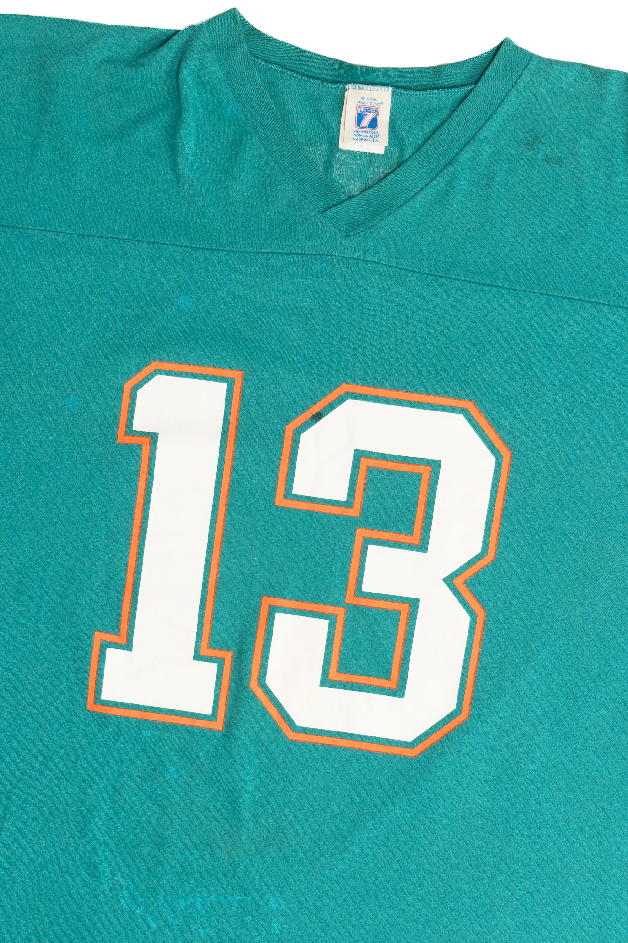 Vintage Miami Dolphins Dan Marino 13 Logo 7 T-Shirt Jersey (1980s)