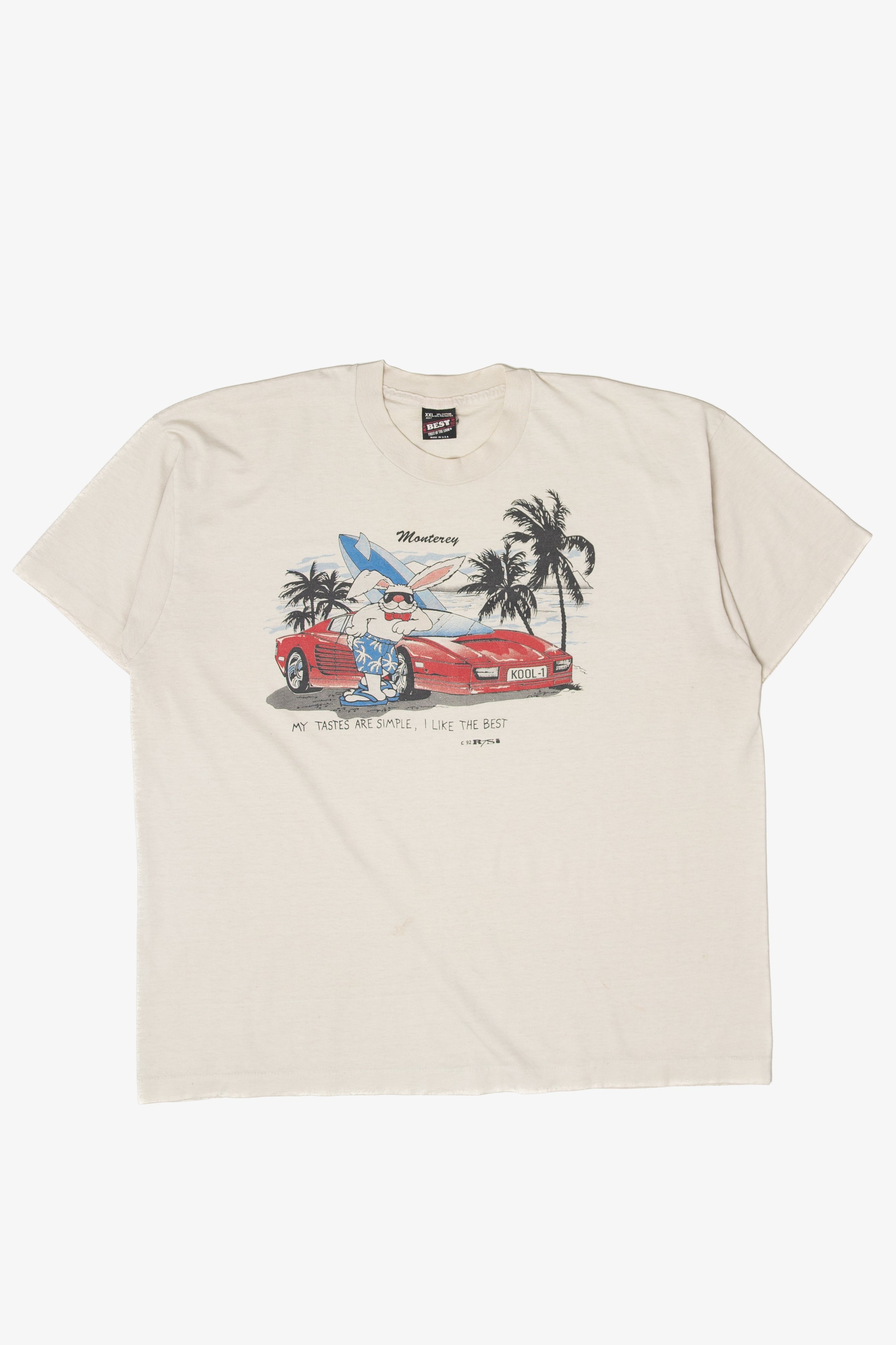 Vintage Monterey "My Tastes Are Simple, I Like The Best" Bunny T-Shirt (1990s)