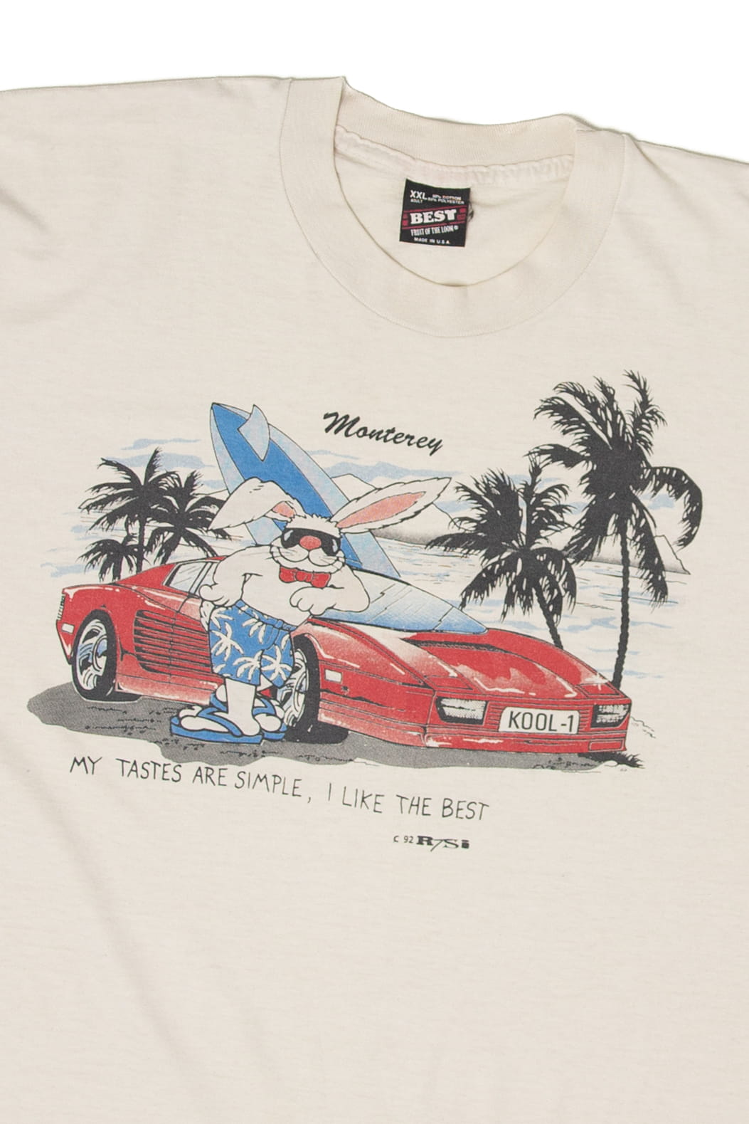 Vintage Monterey "My Tastes Are Simple, I Like The Best" Bunny T-Shirt (1990s)