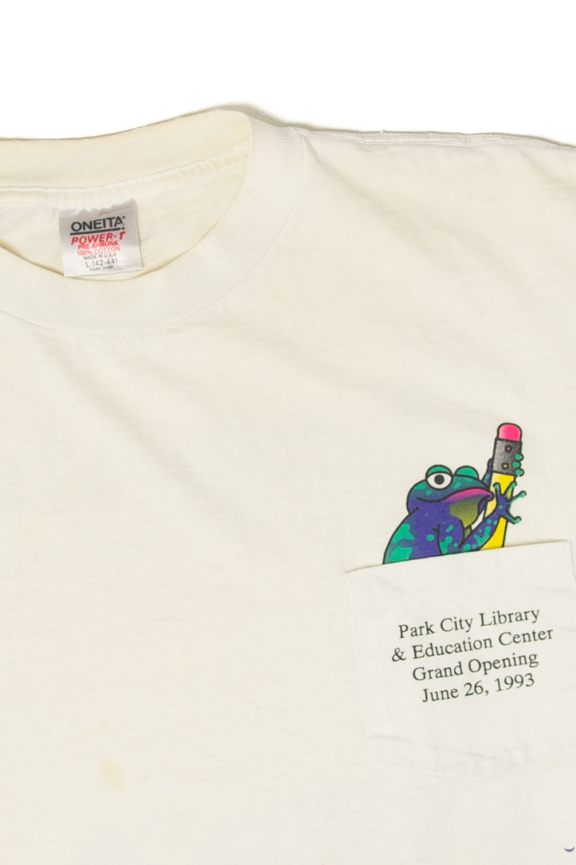 Vintage "Leap Ahead" Park City Library Utah Opening T-Shirt (1990s)