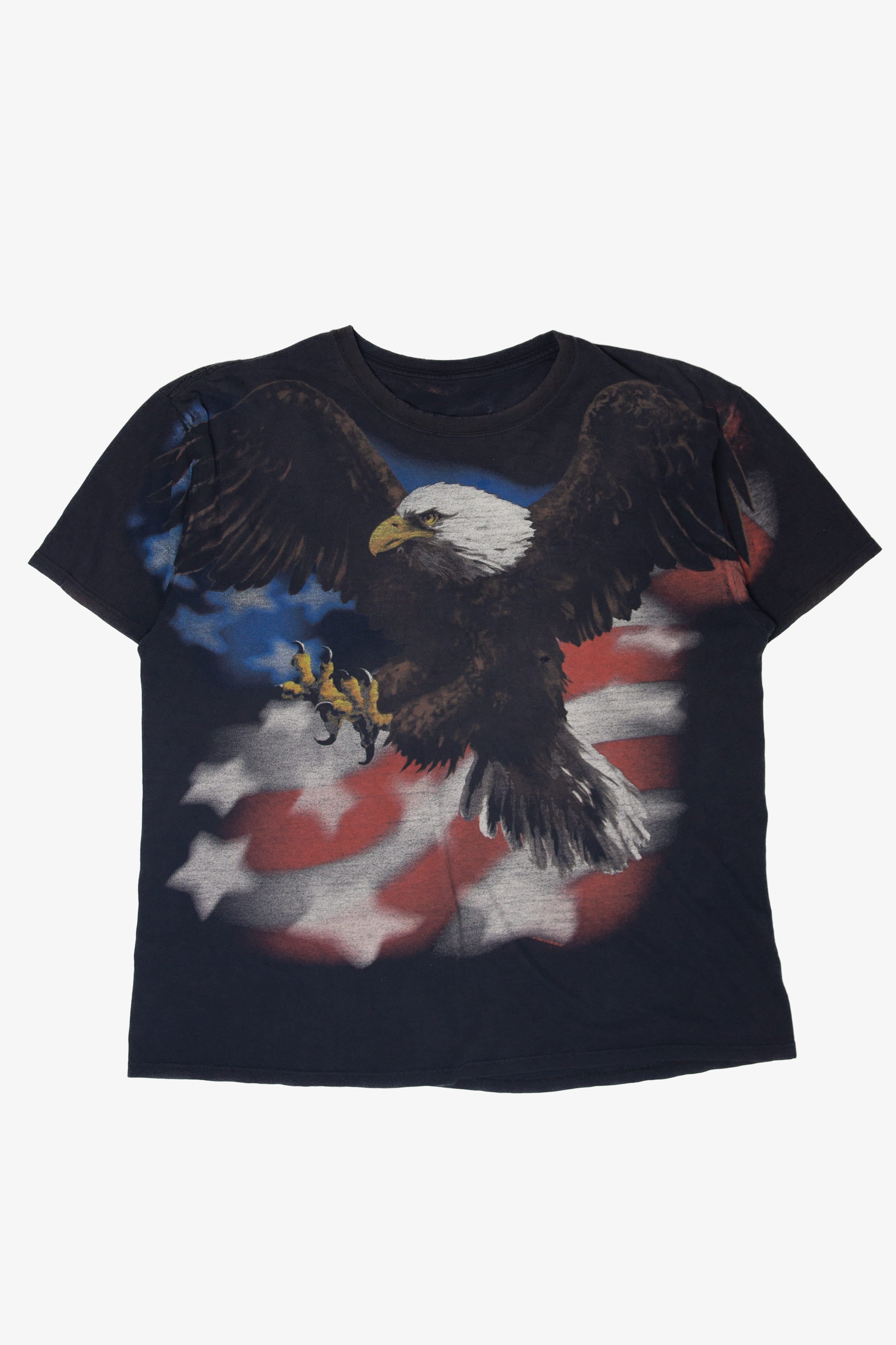 Vintage Distressed Bald Eagle American Flag T-Shirt