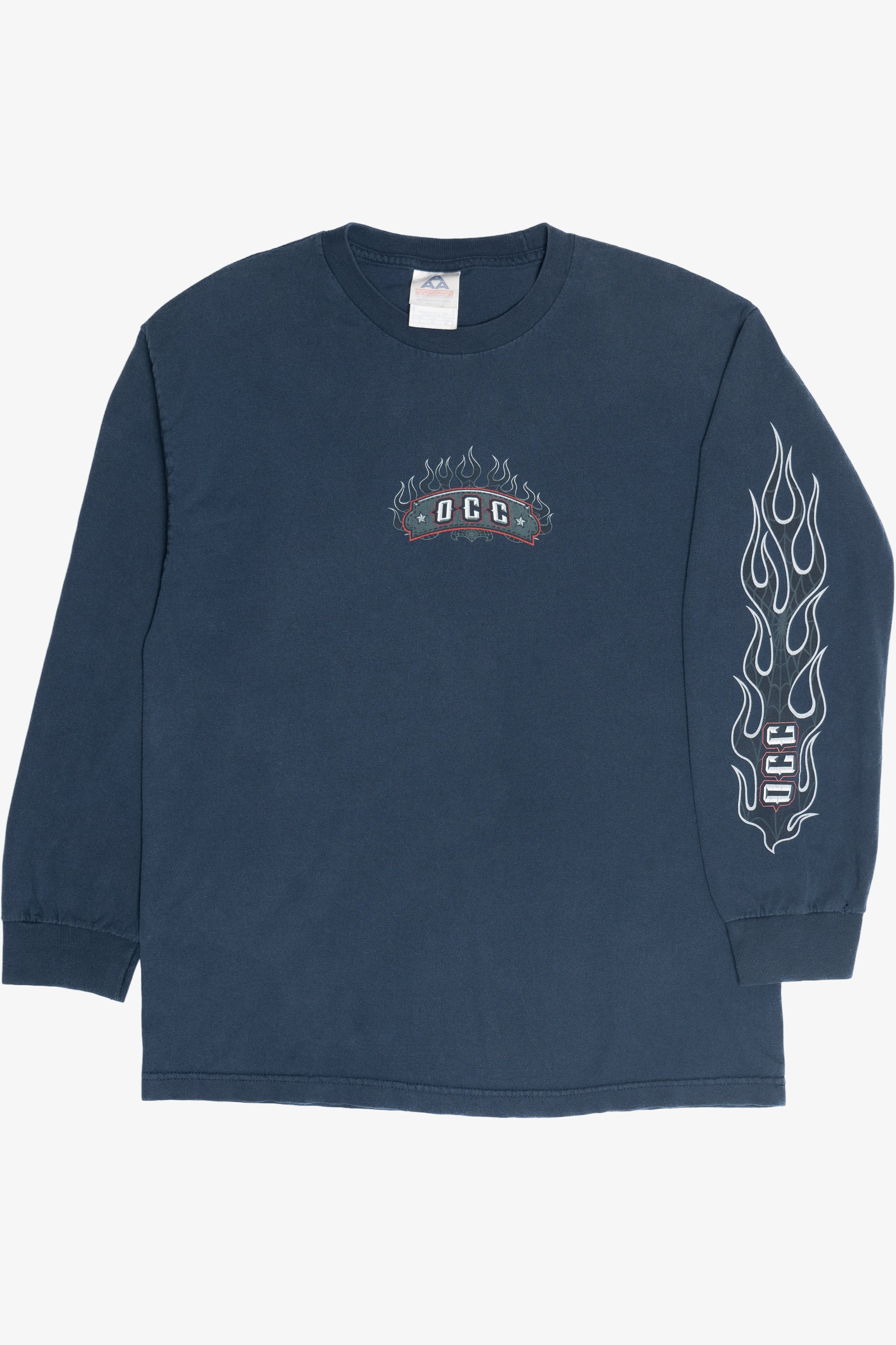 Vintage Orange County Choppers "OCC" Flame Sleeve Long Sleeve T-Shirt (2000s)