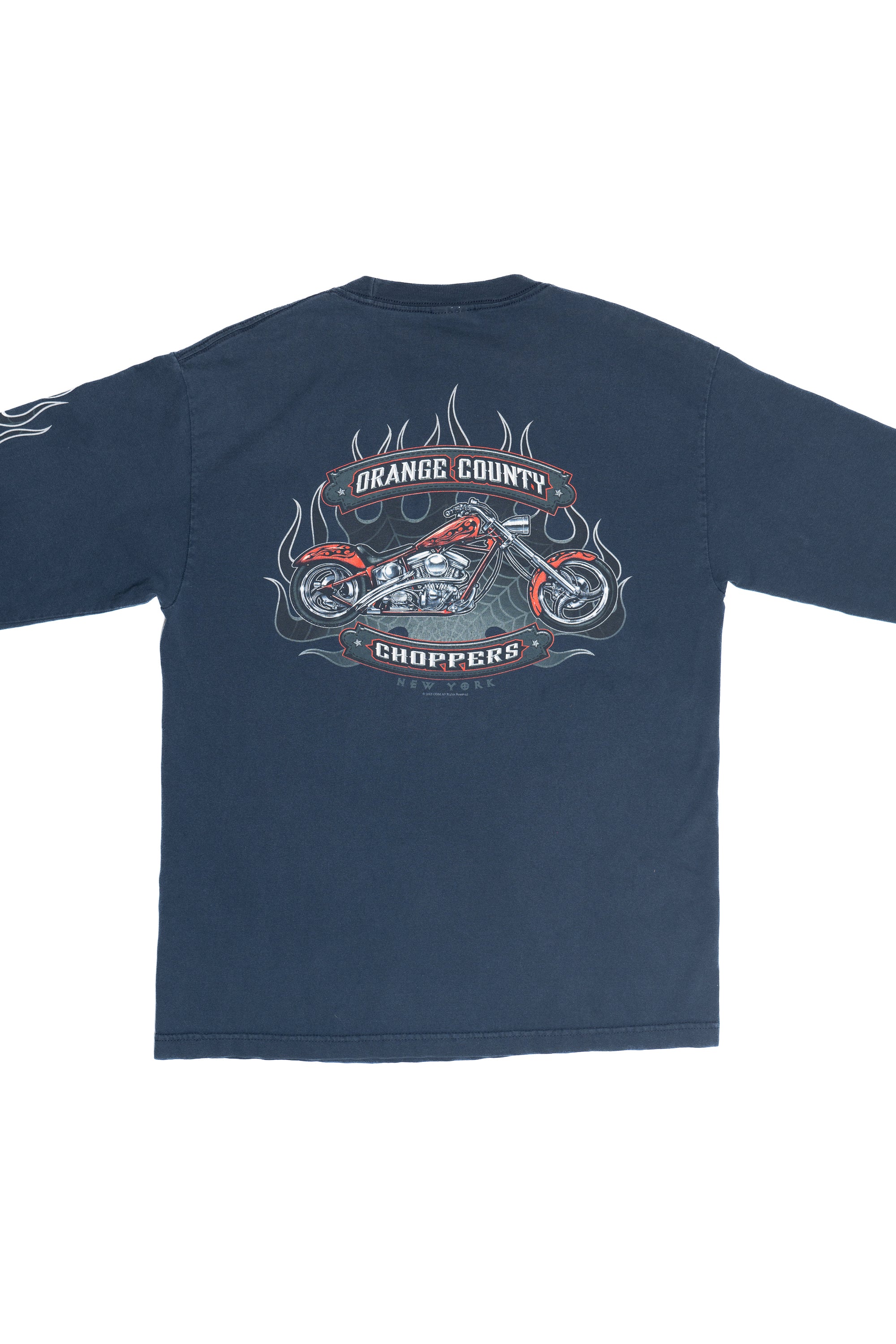 Vintage Orange County Choppers "OCC" Flame Sleeve Long Sleeve T-Shirt (2000s)