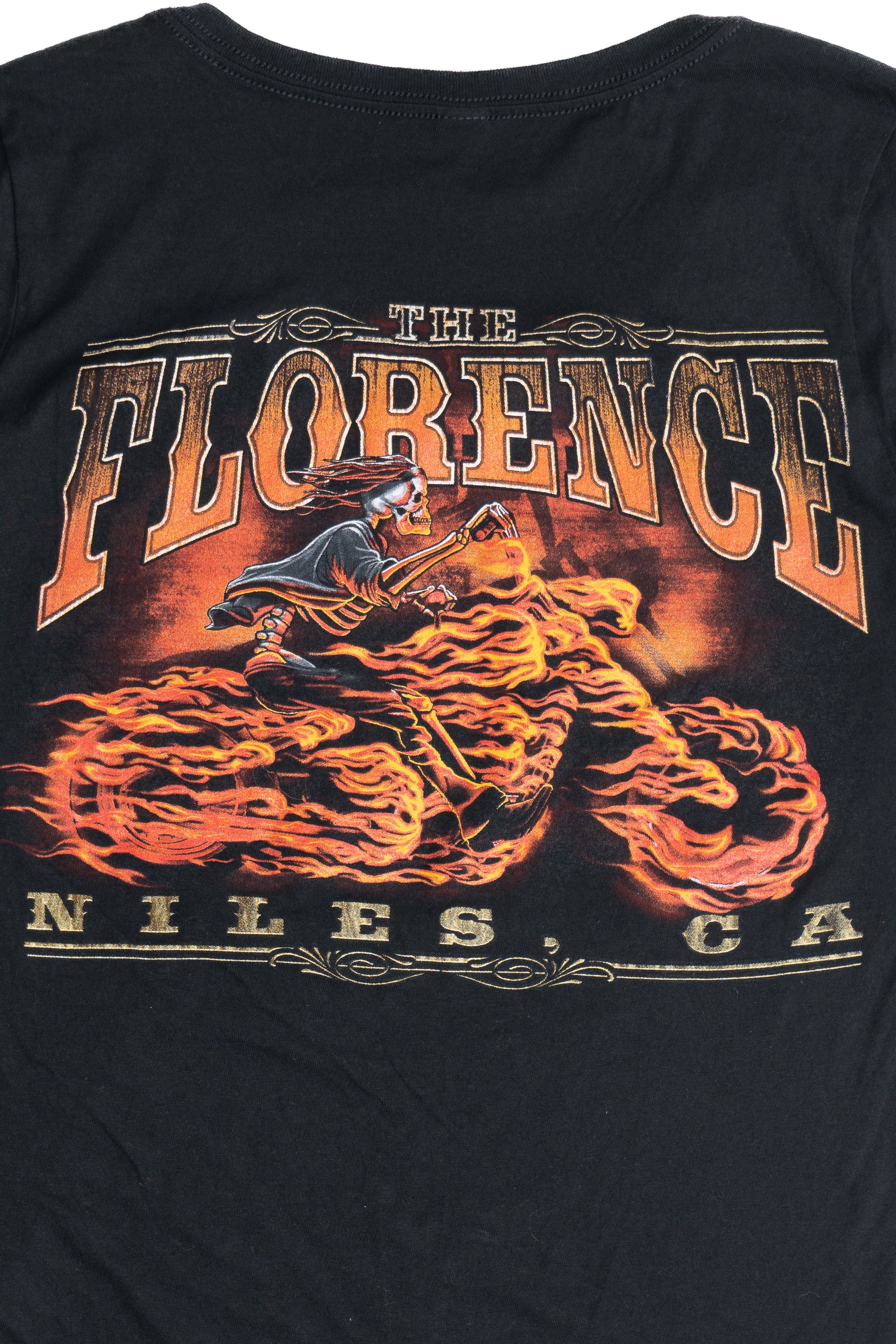 The Florence Bar Niles, CA Motorcycle Flames T-Shirt