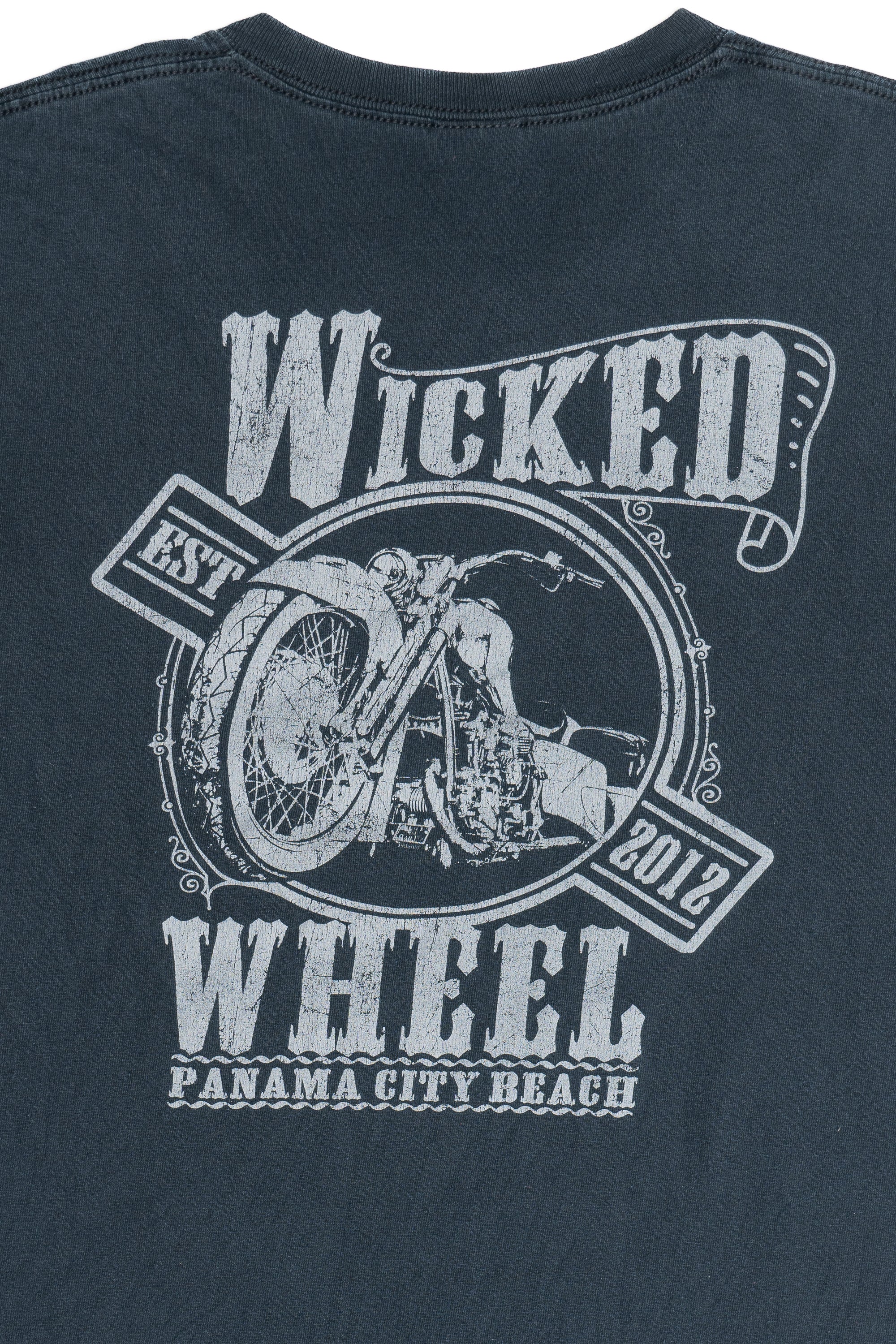 Vintage Wicked Wheel Panama City Beach Motorcycle T-Shirt