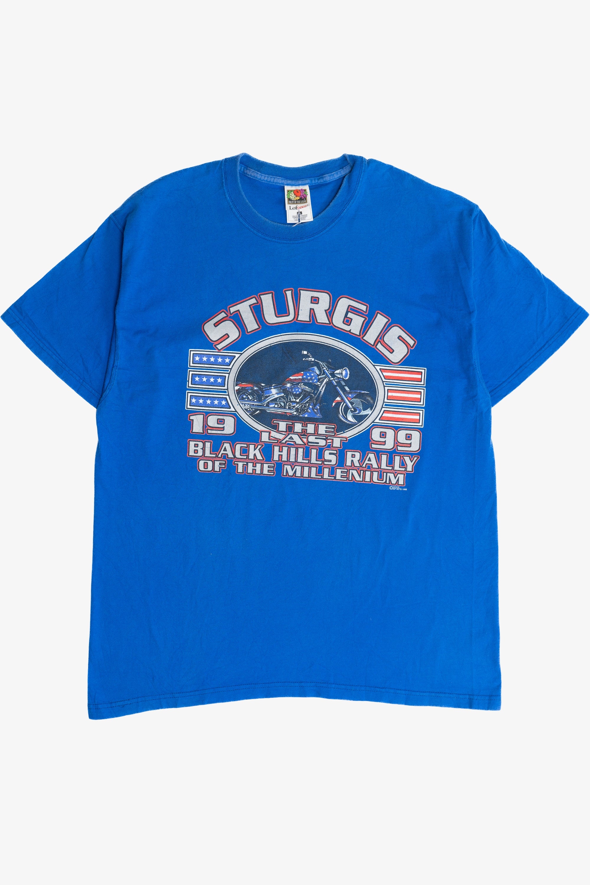 Vintage 1999 Sturgis Black Hills Motorcycle "Rally Of The Millennium" T-Shirt (1990s)