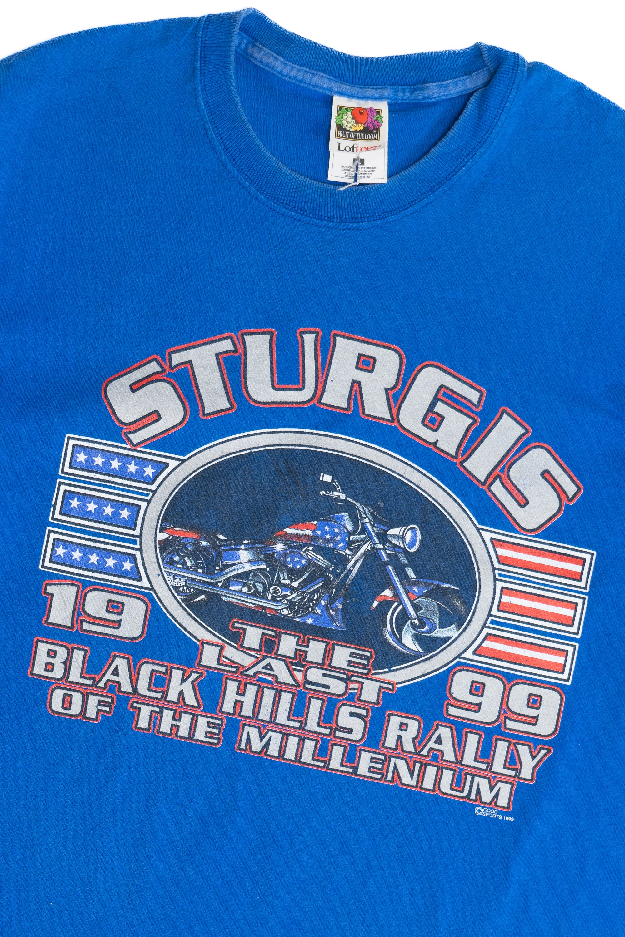 Vintage 1999 Sturgis Black Hills Motorcycle "Rally Of The Millennium" T-Shirt (1990s)
