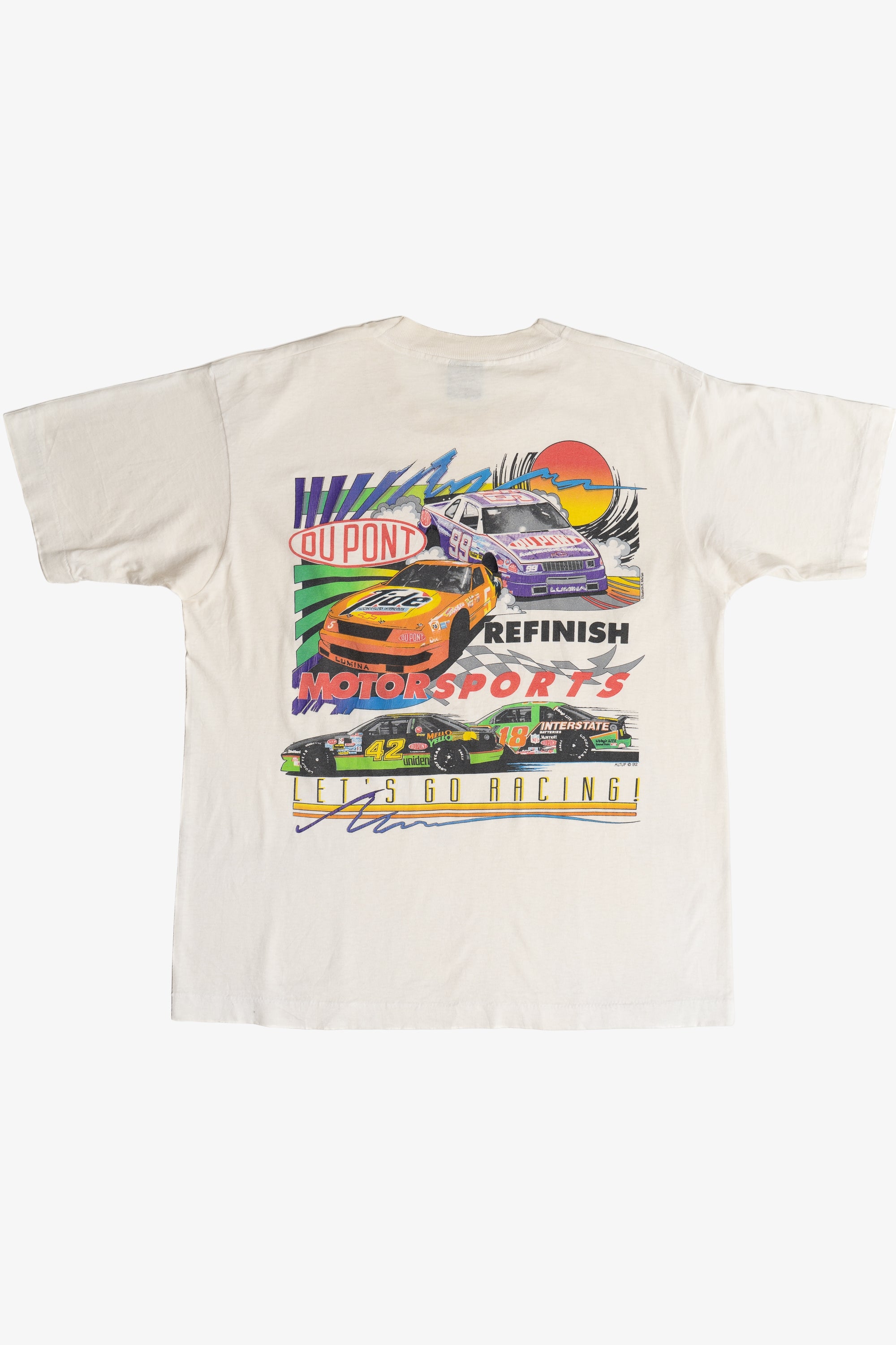 Vintage Distressed Du Pont "Let's Go Racing" T-Shirt (1990s)