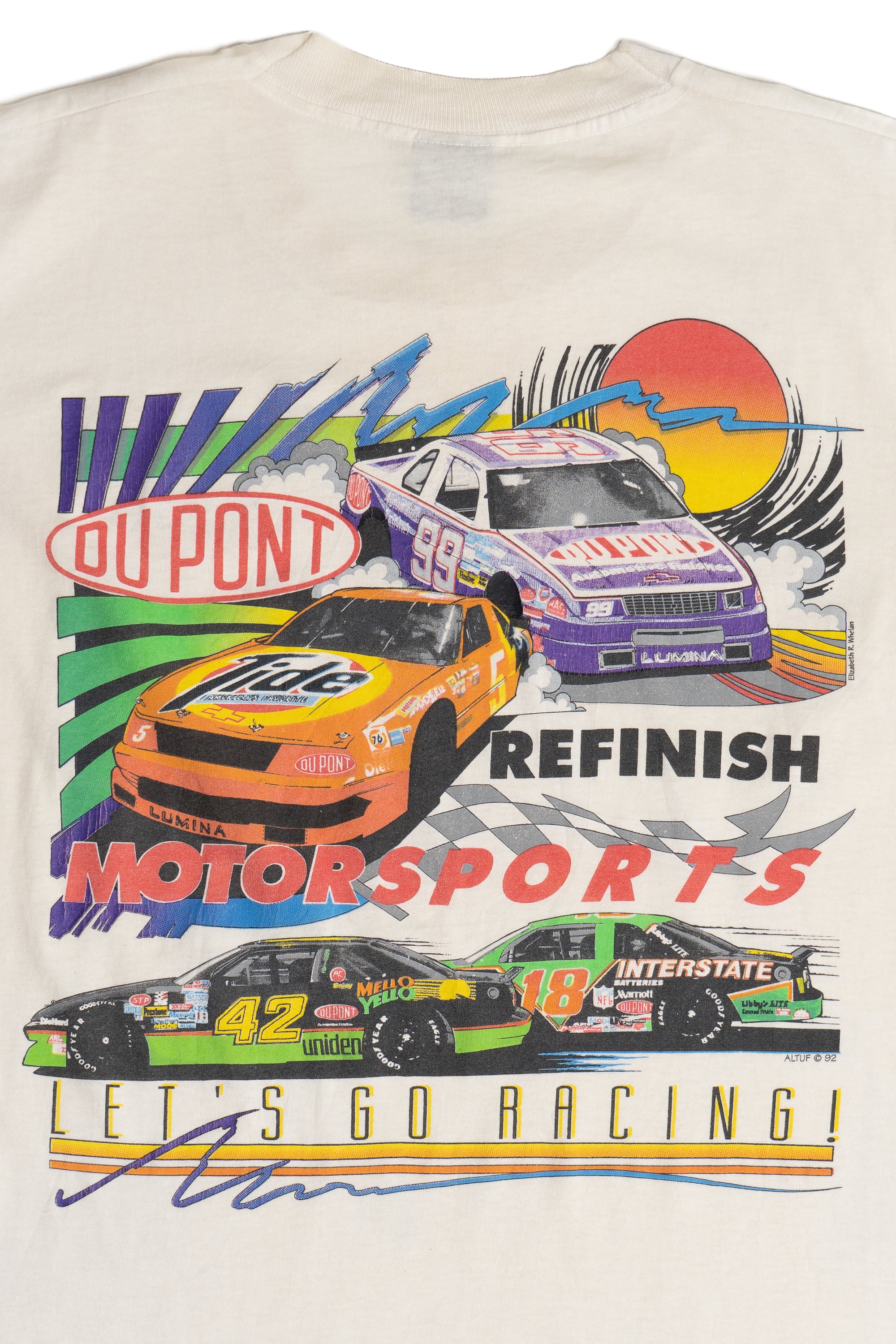 Vintage Distressed Du Pont "Let's Go Racing" T-Shirt (1990s)