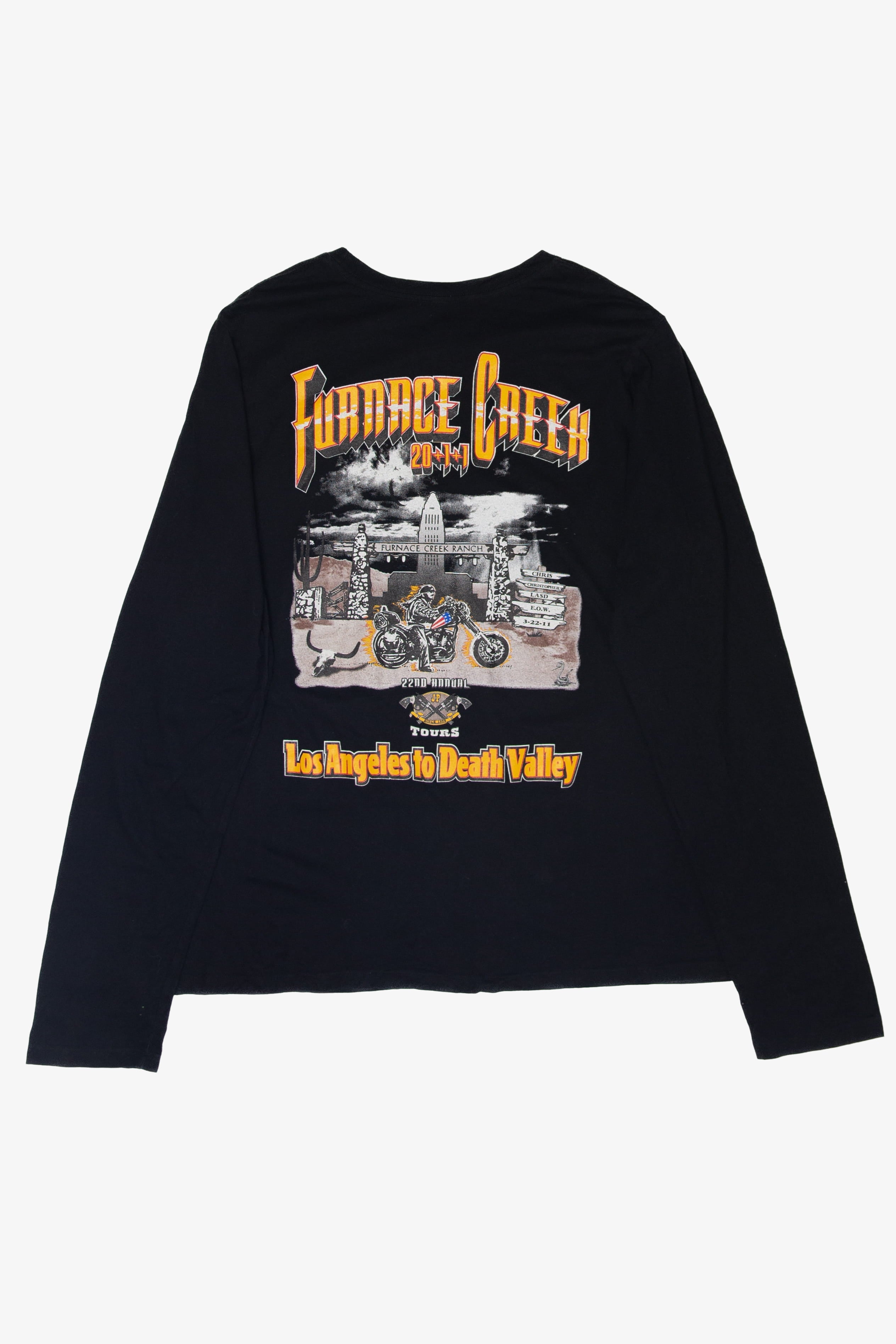 Recycled "Furnace Creek" Motorcycle Long Sleeve T-Shirt (2010s)