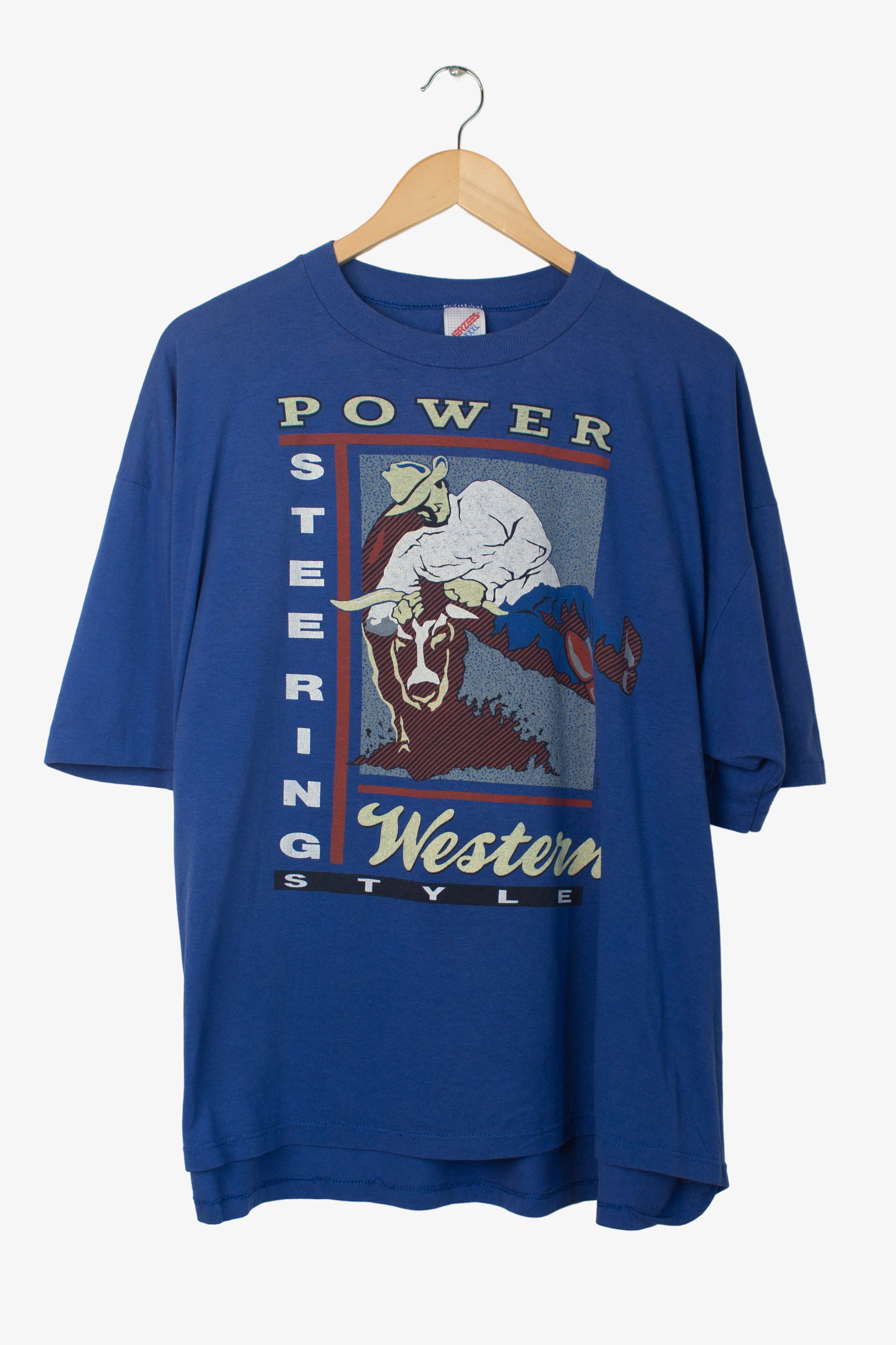 Vintage Power Steering Western Style T-Shirt (1990s)