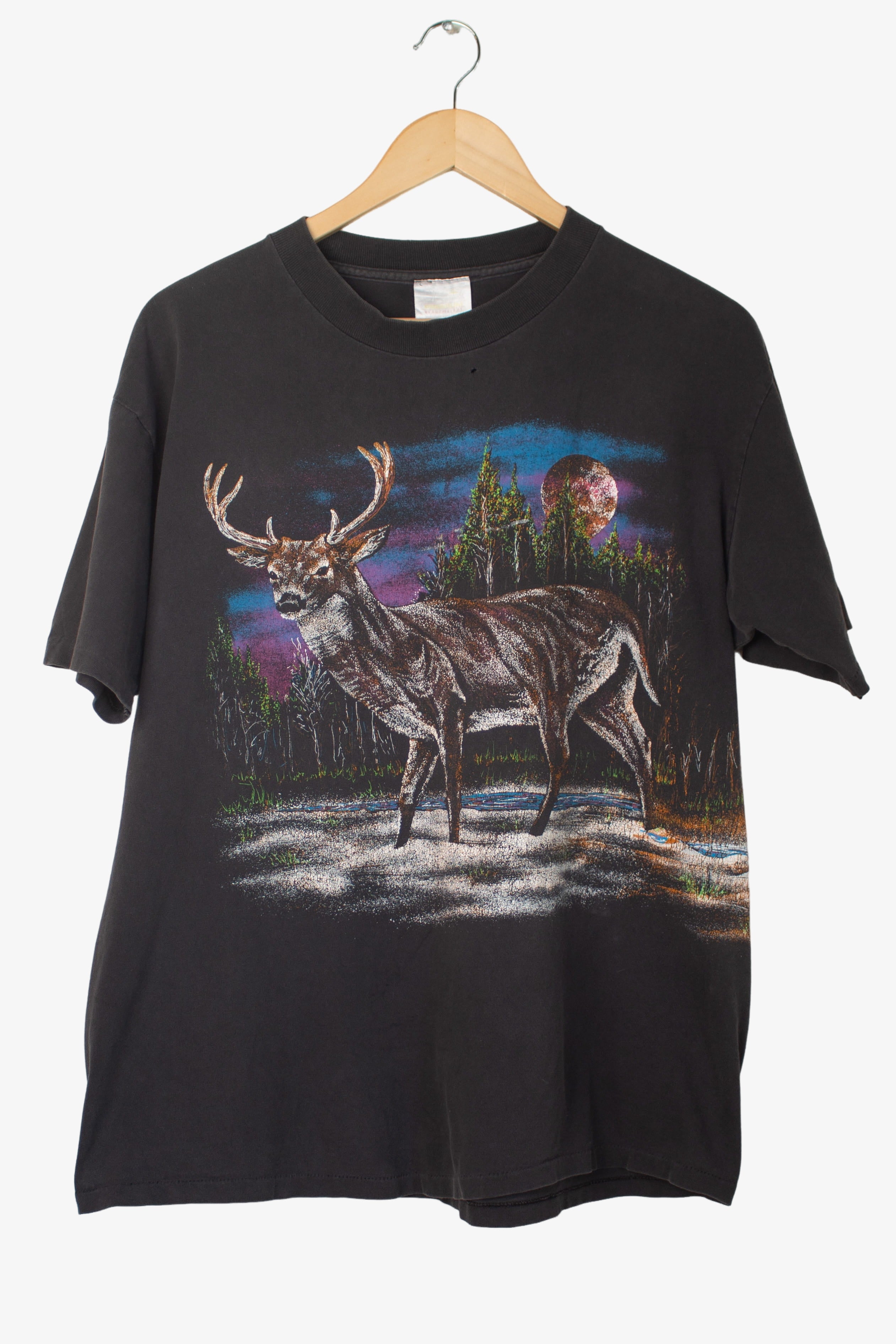 Vintage Deer Wraparound Graphic T-Shirt (1990s)