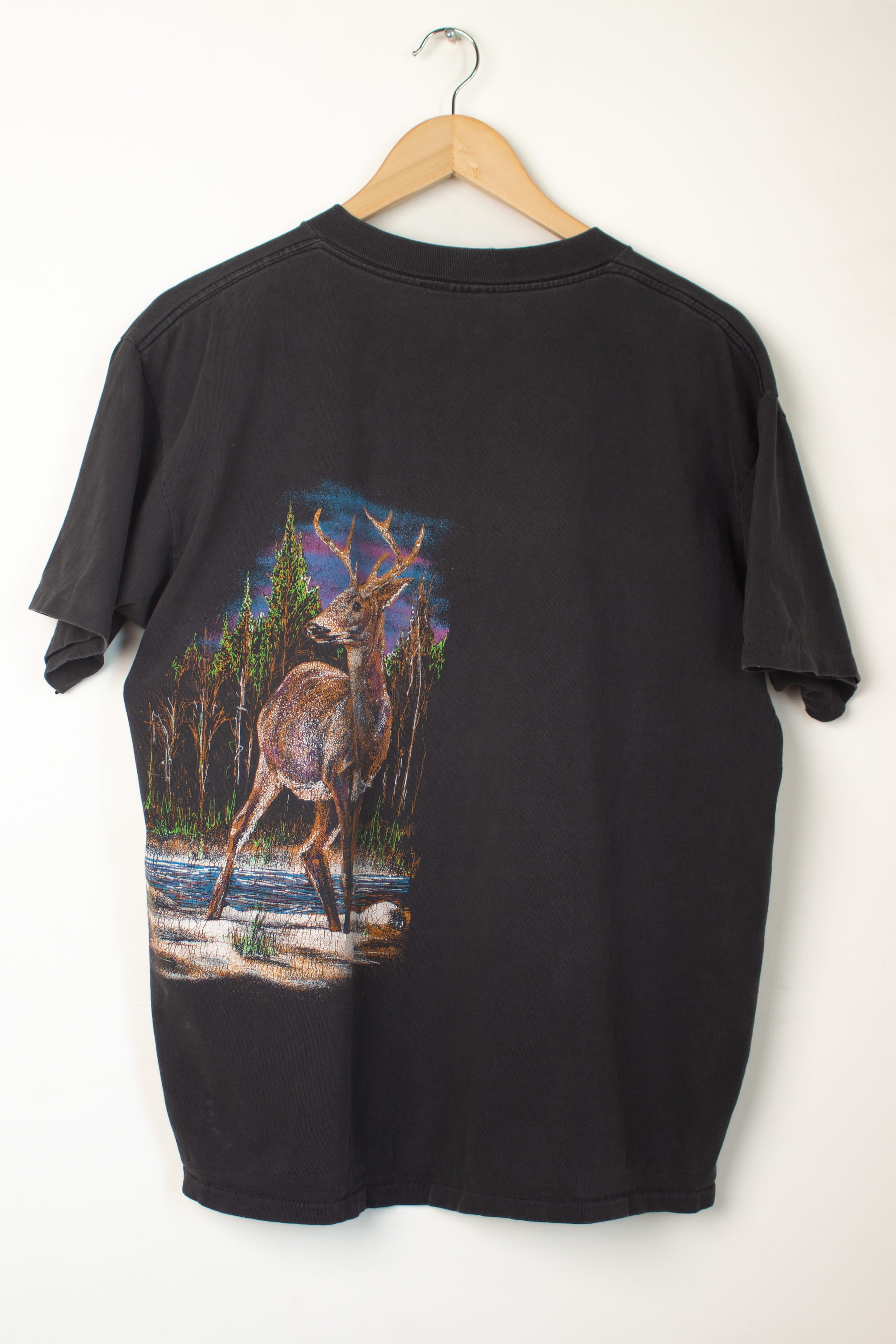Vintage Deer Wraparound Graphic T-Shirt (1990s)