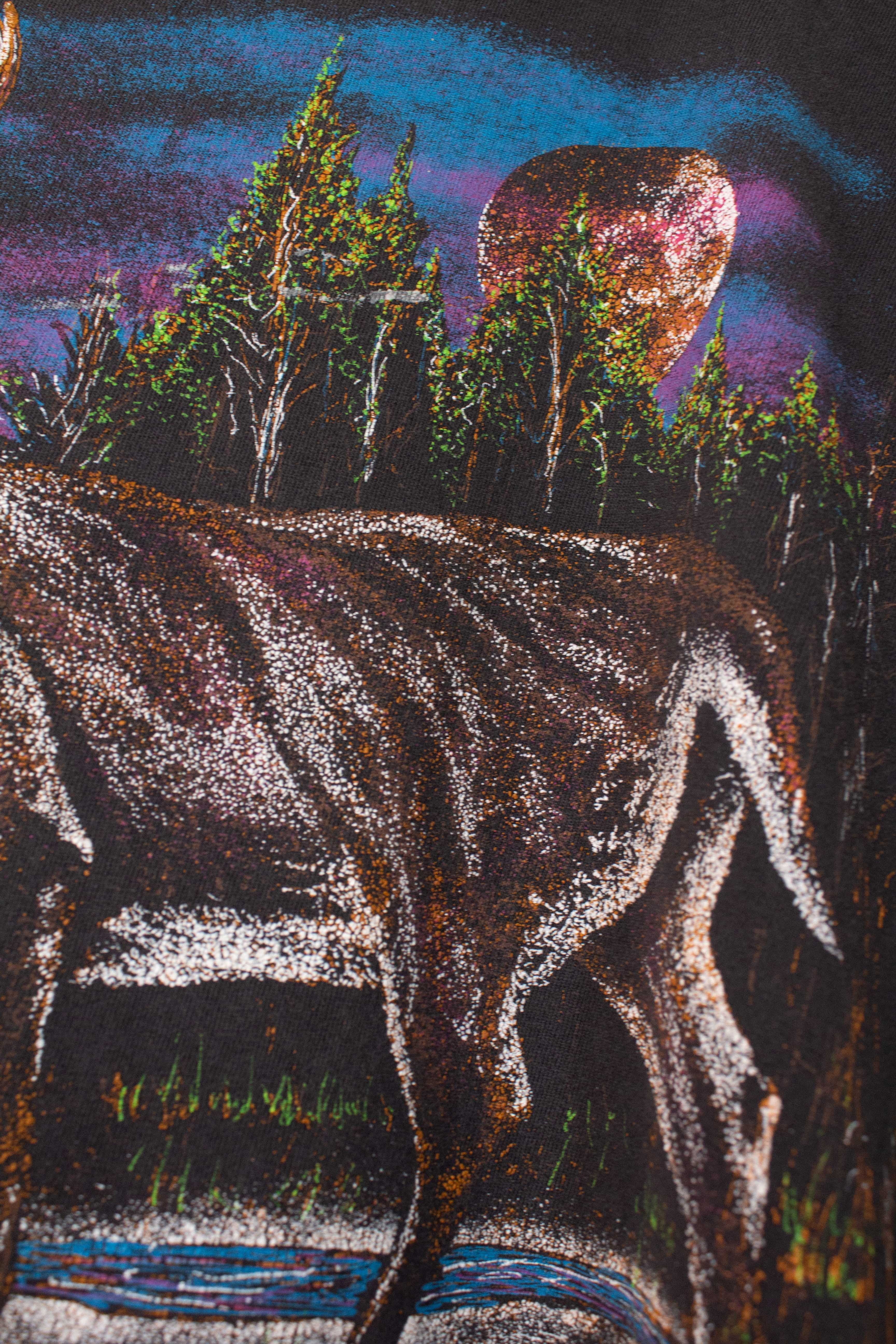 Vintage Deer Wraparound Graphic T-Shirt (1990s)