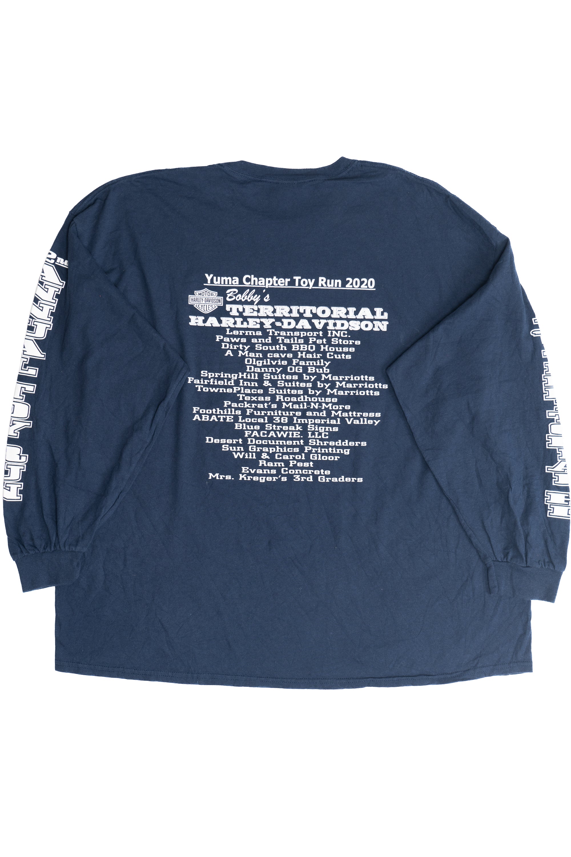 Santa With Motorcycles "Yuma Chapter Toy Run" Long Sleeve T-Shirt