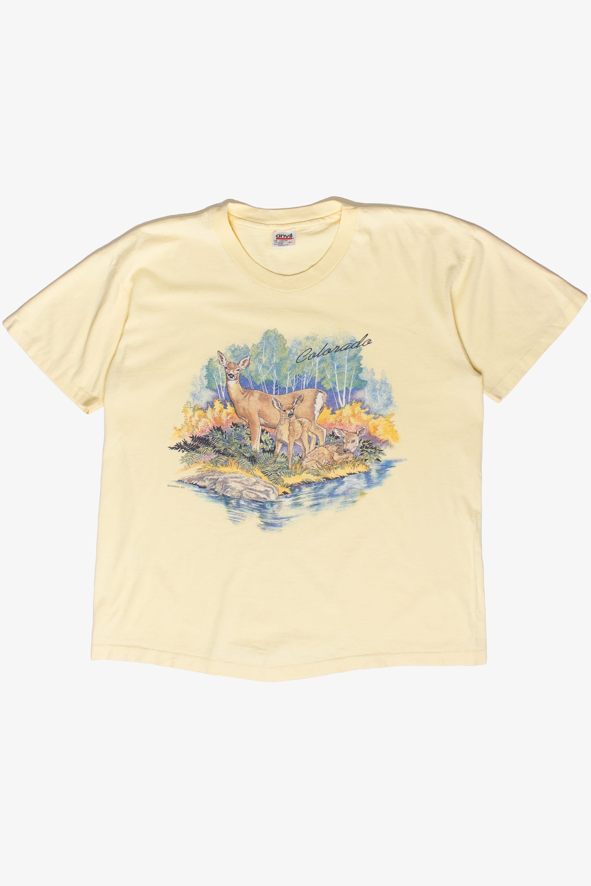 Vintage Colorado Painted Deer Scenery T-Shirt (1993)