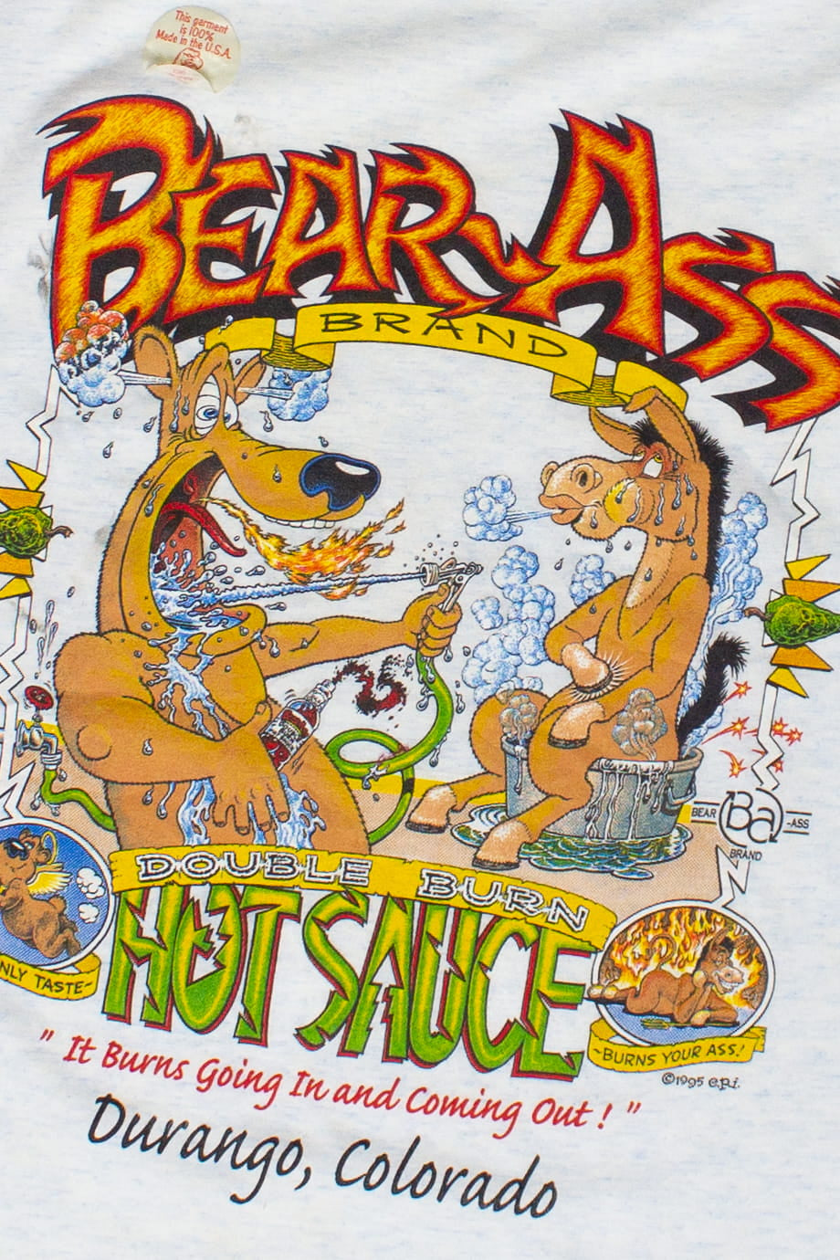 Vintage Funny Hot Sauce Graphic T-Shirt (1995)