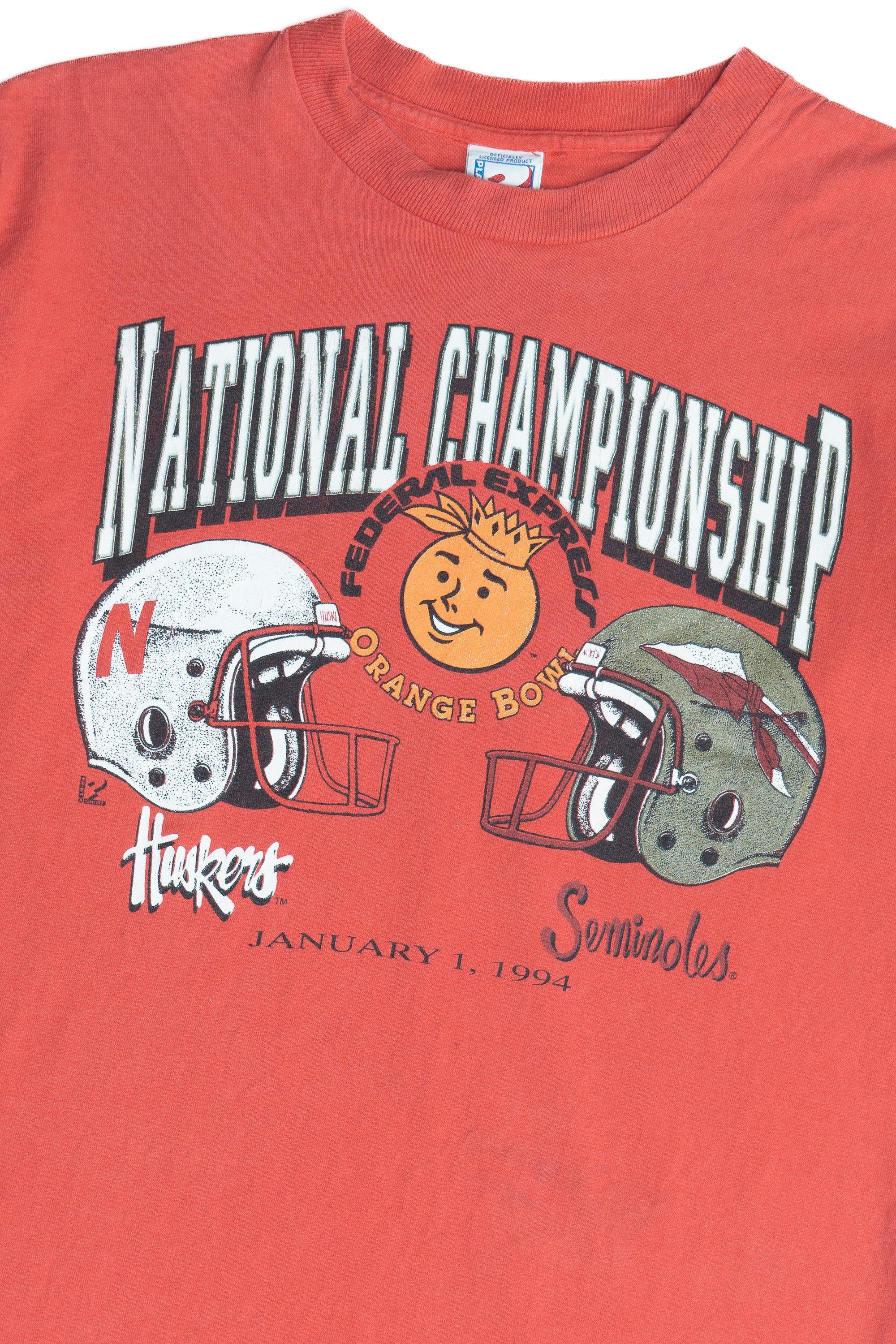 Vintage 1991 Huskers Vs Seminoles Orange Bowl National Championship T-Shirt