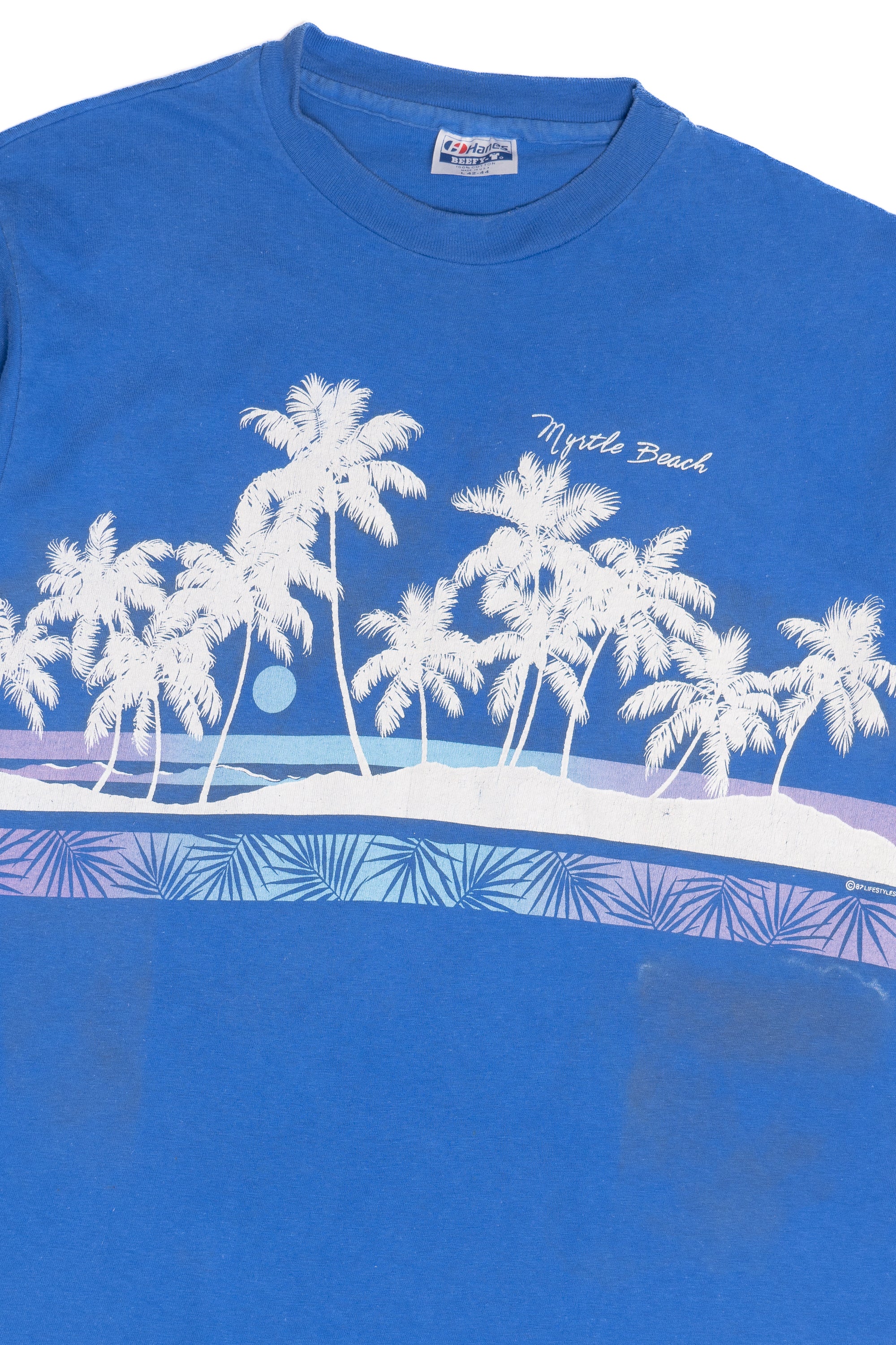 Vintage "Myrtle beach" Palm Trees Front/Back Print T-Shirt (1990s)
