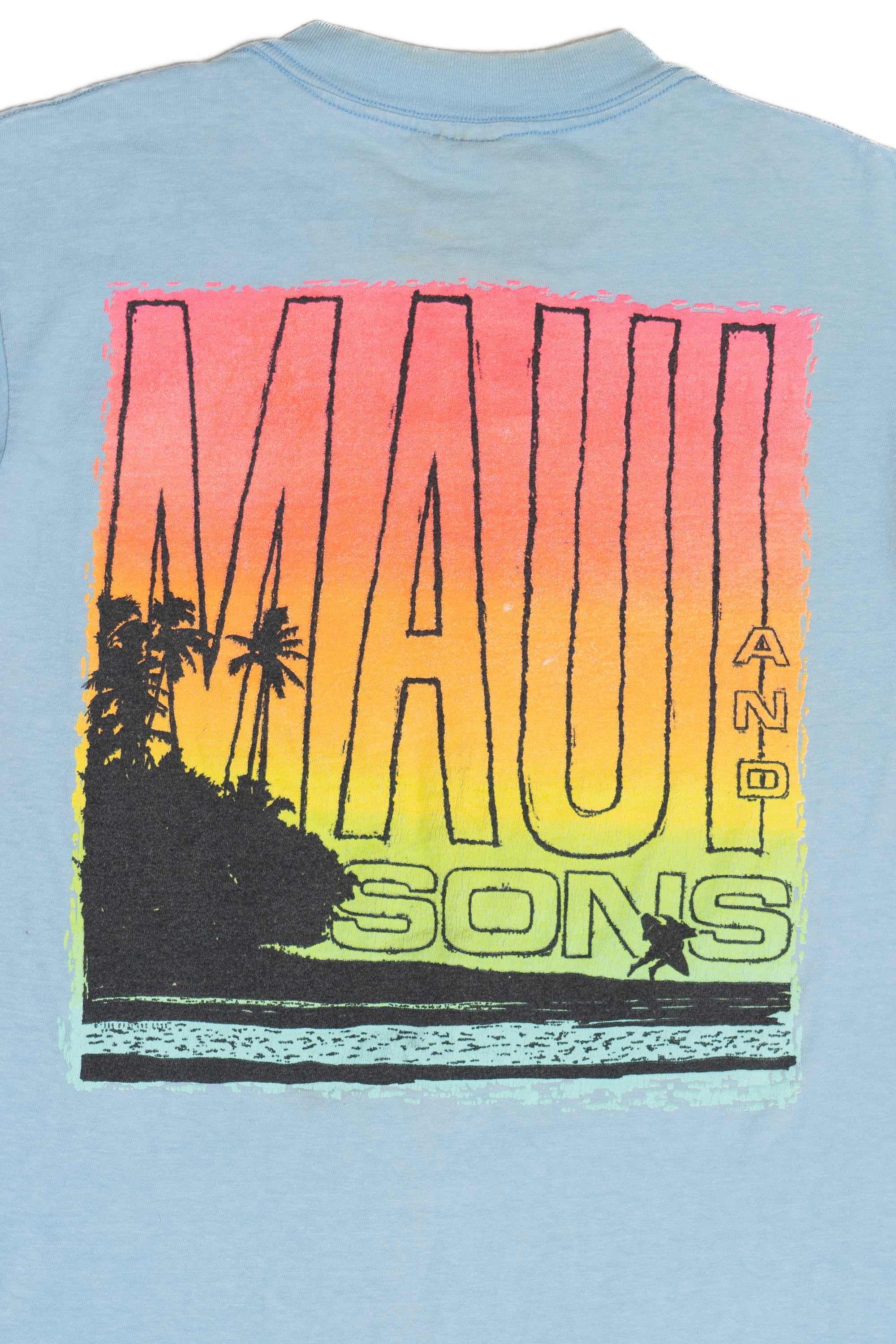 Vintage "Maui & And Sons" Neon Sunset T-Shirt (1990s)