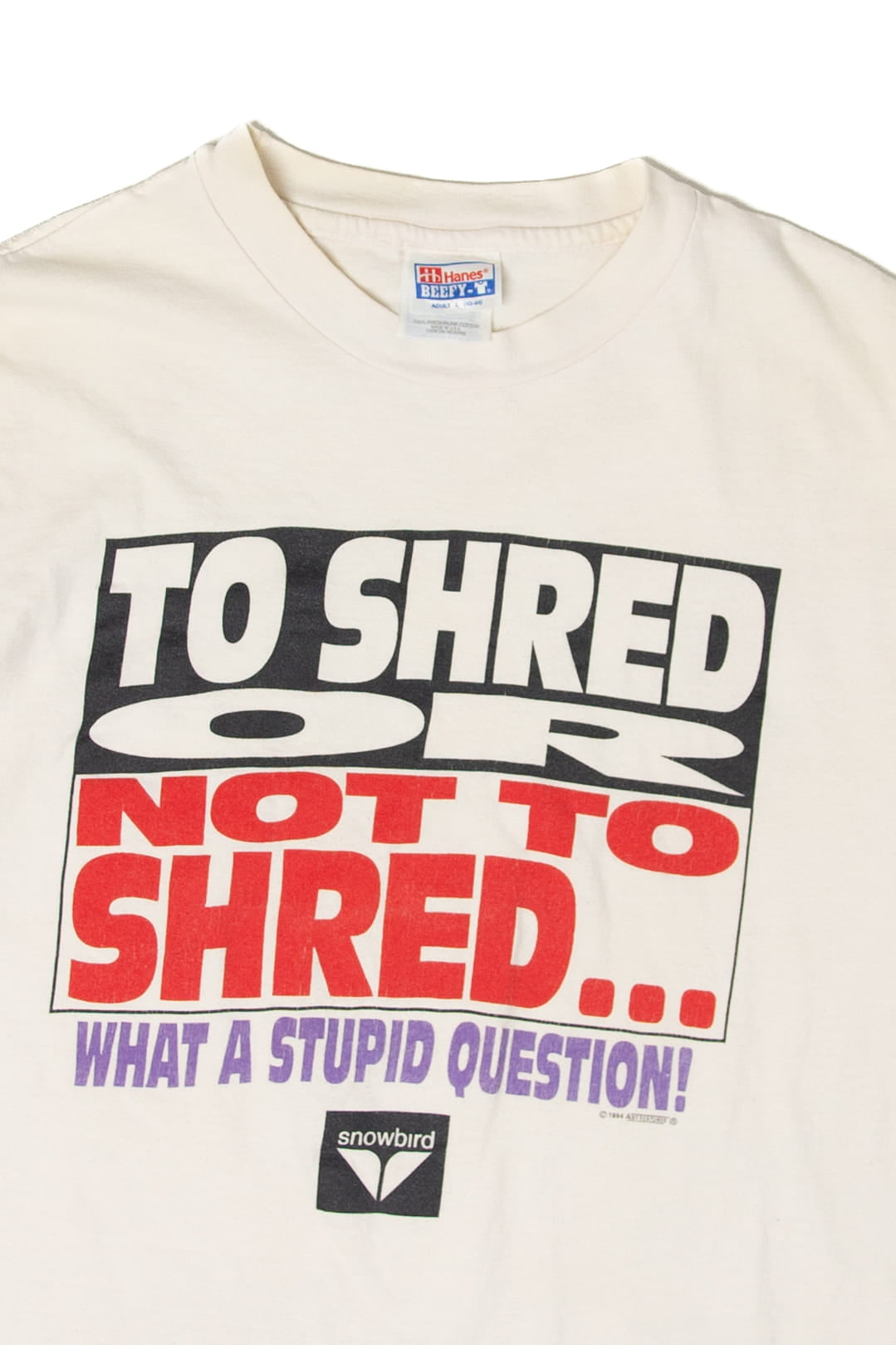 Vintage Distressed "To Shred Or Not To Shred... What A Stupid Question!" T-Shirt (1990s)