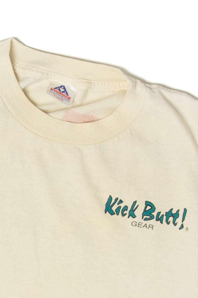 Vintage Distressed "Kick Butt! Gear" T-Shirt (1990s)