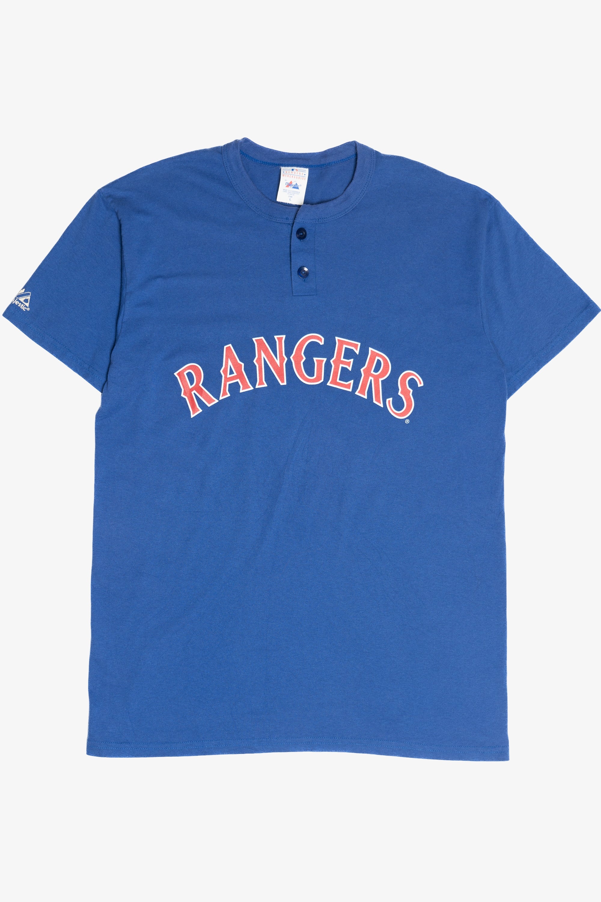 Vintage Texas Rangers MLB Majestic Two Button T-Shirt (1990s)