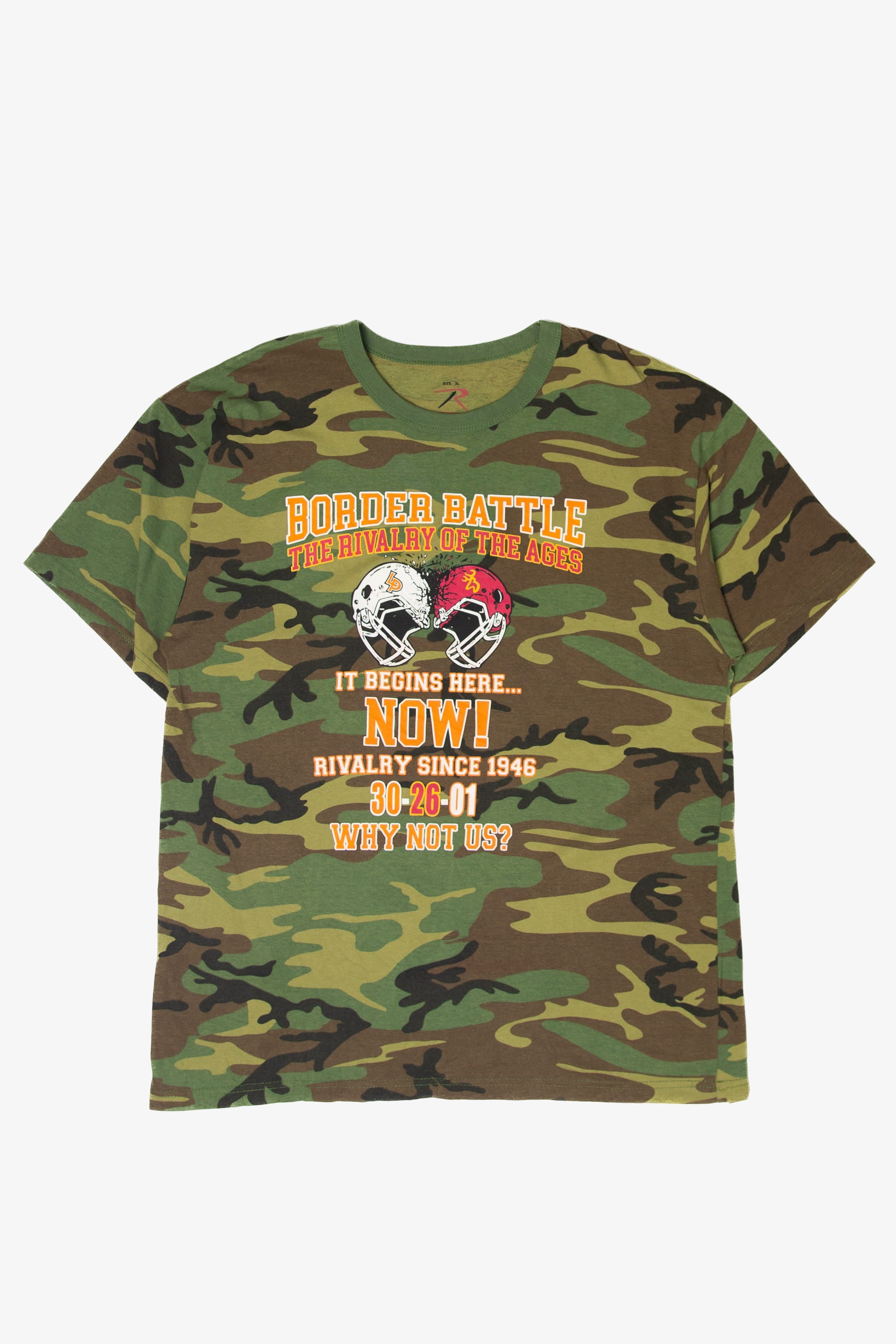 Recycled "Border Battle Rivalry Of The Ages" Football Camoflauge T-Shirt