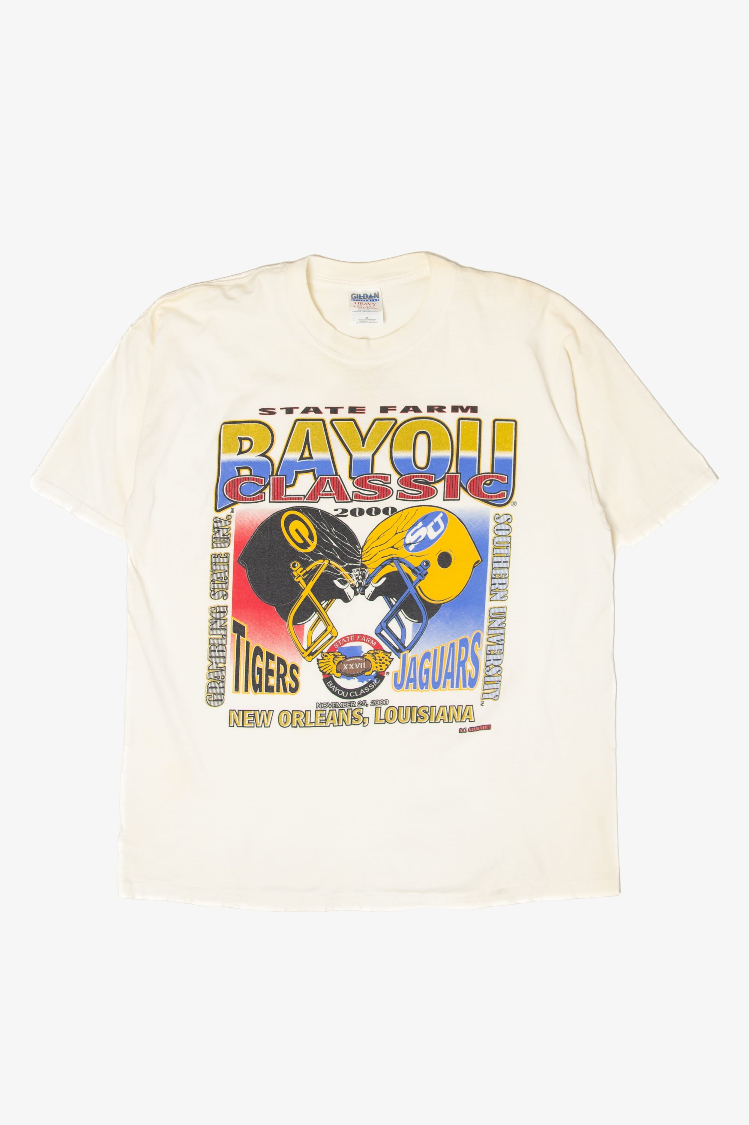 Vintage State Farm Bayou Classic Tigers vs Jaguars Football T-Shirt (2000s)