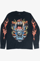 Looney Tunes Taz On Motorcycle Long Sleeve T-Shirt