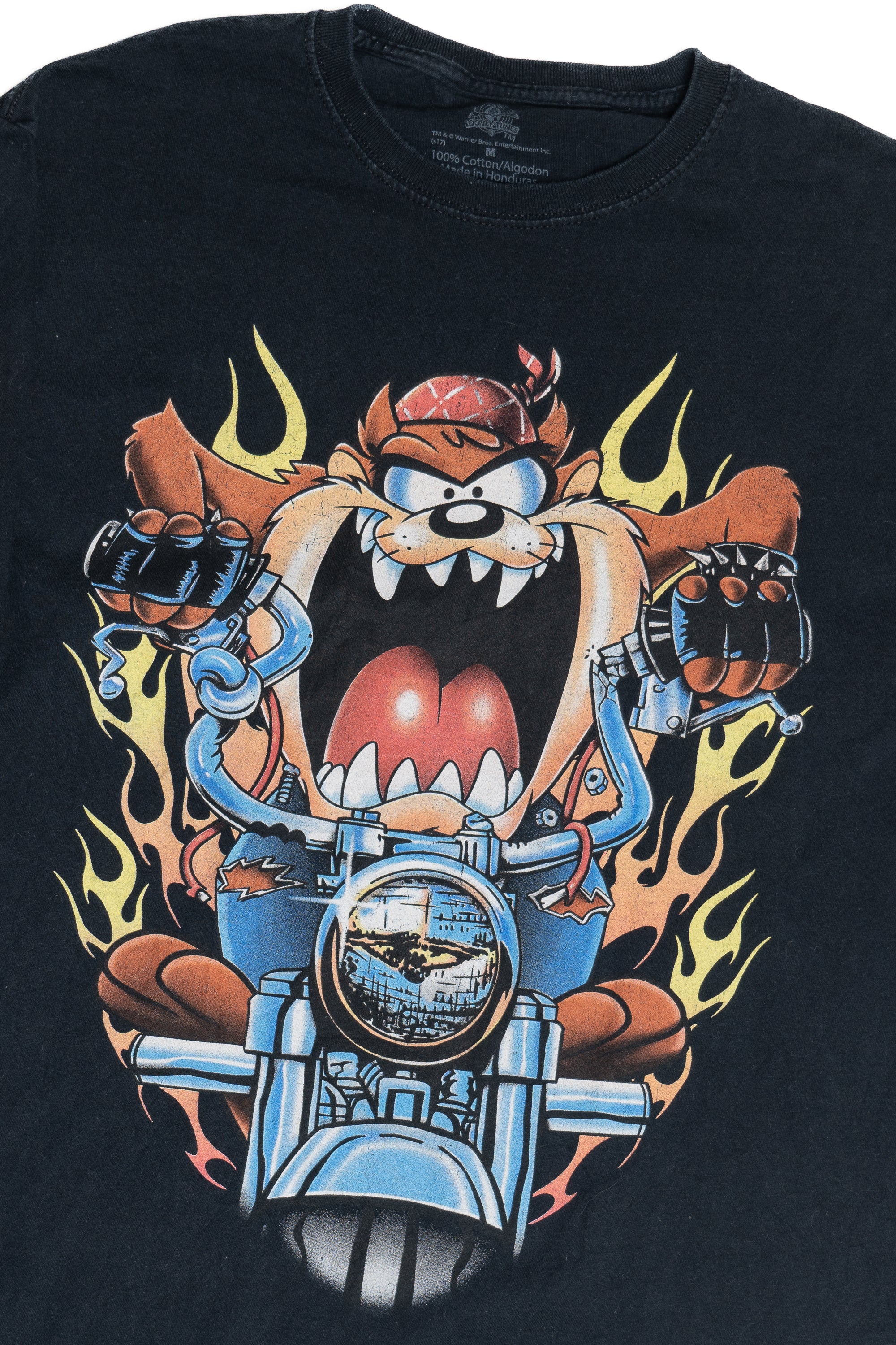 Looney Tunes Taz On Motorcycle Long Sleeve T-Shirt