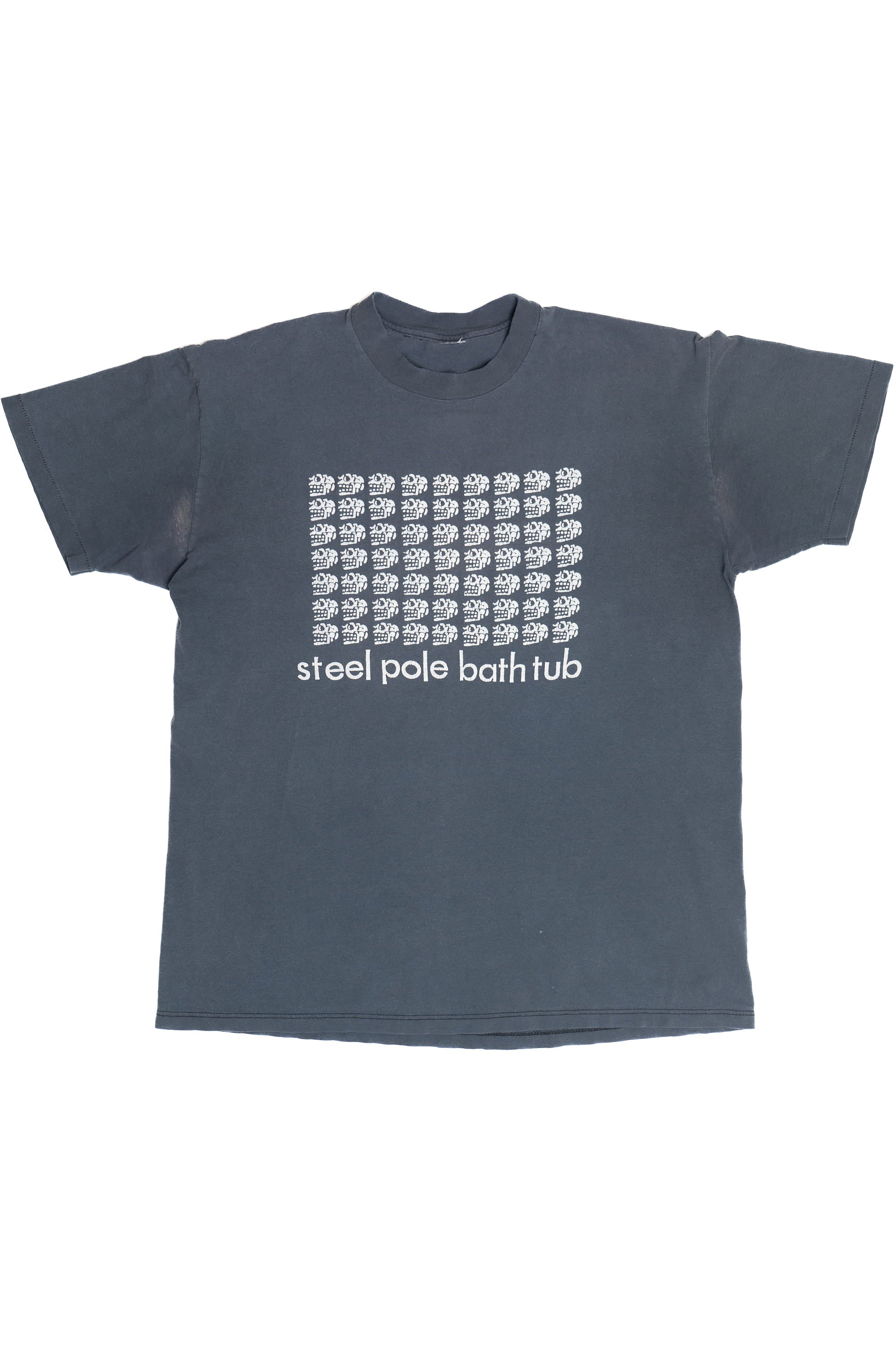 Vintage black Steel Pole Bath Tub band t-shirt from the 1990s with white graphic print and text on front