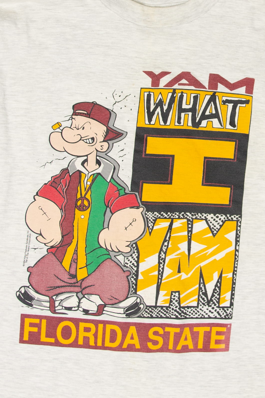 Vintage "Yam What I Yam" Florida State Popeye T-Shirt (1990s)