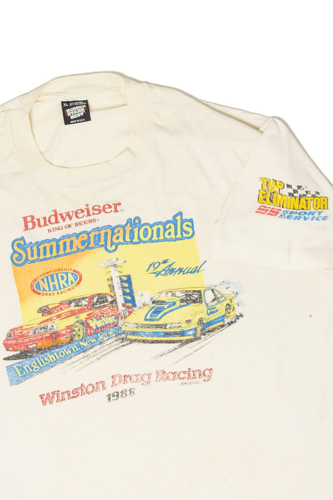 Vintage Budweiser Summernationals Winston Drag RacingT-Shirt (1980s)