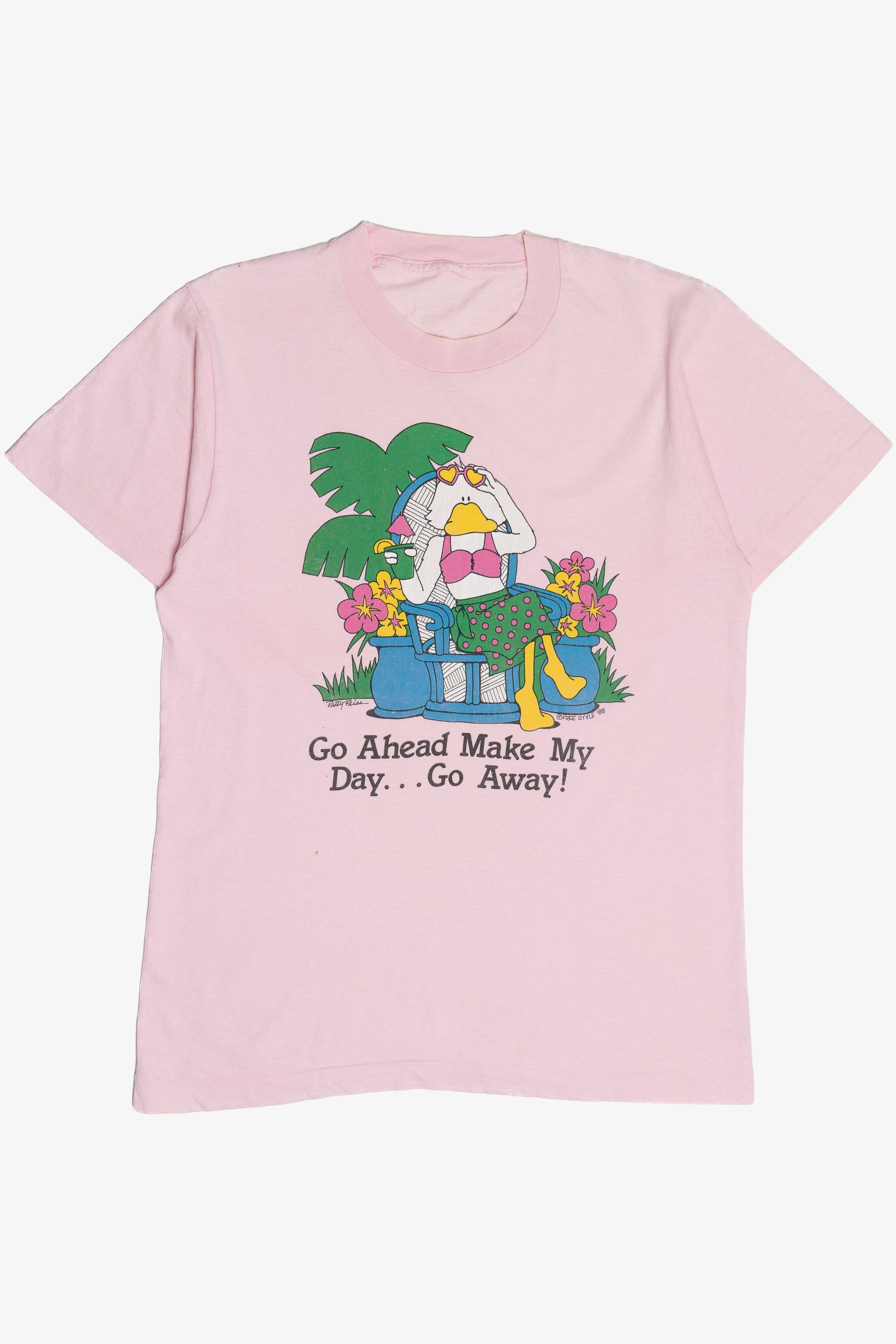 Vintage "Go Away!" Vacation Duck Graphic T-Shirt (1990s)