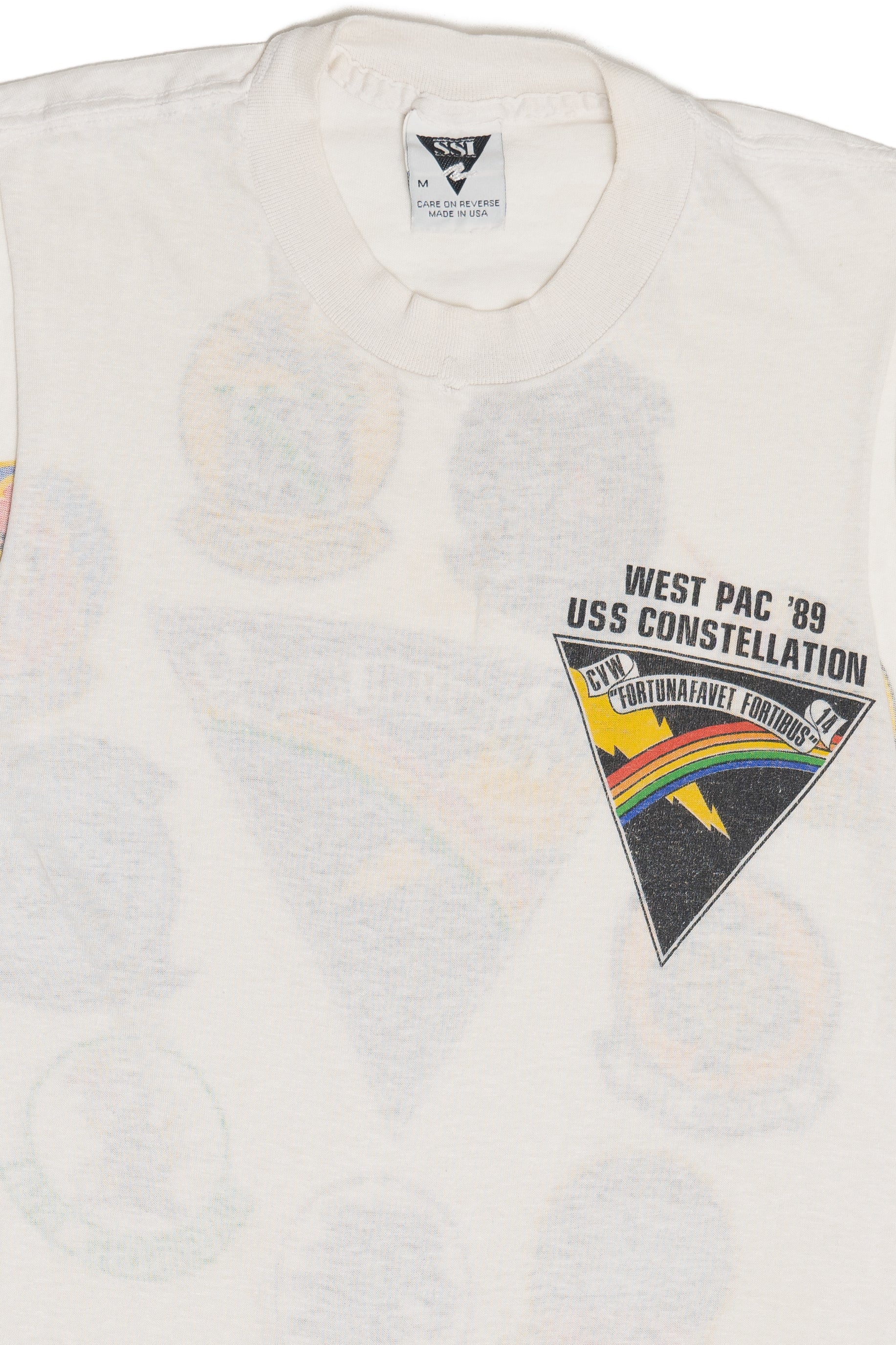 Vintage West Pac '89 USS Constellation US Navy Squadron Insignia T-Shirt