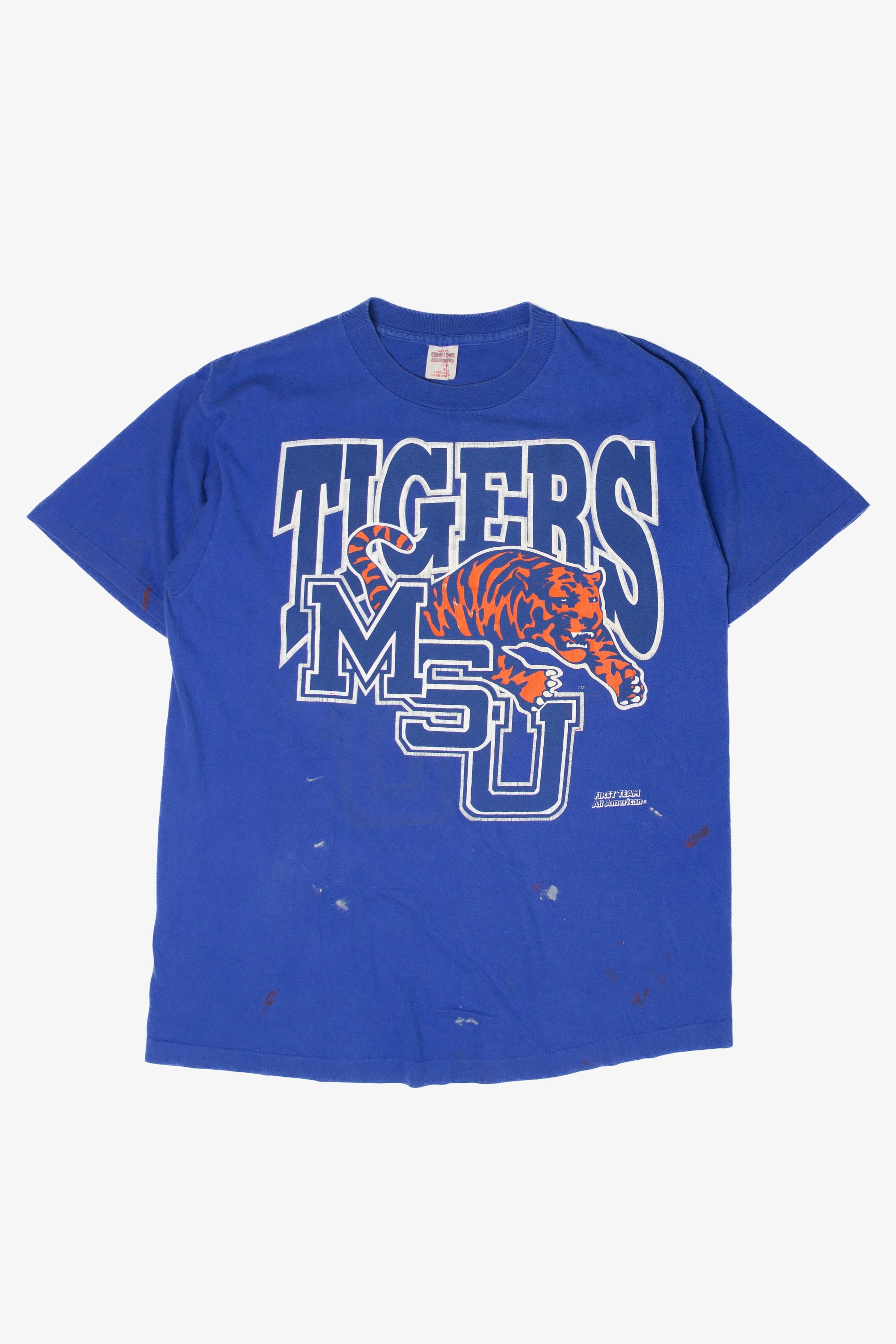 Vintage Distressed MSU Tigers T-Shirt (1980s)