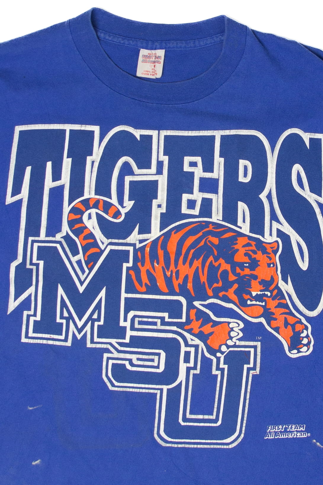 Vintage Distressed MSU Tigers T-Shirt (1980s)